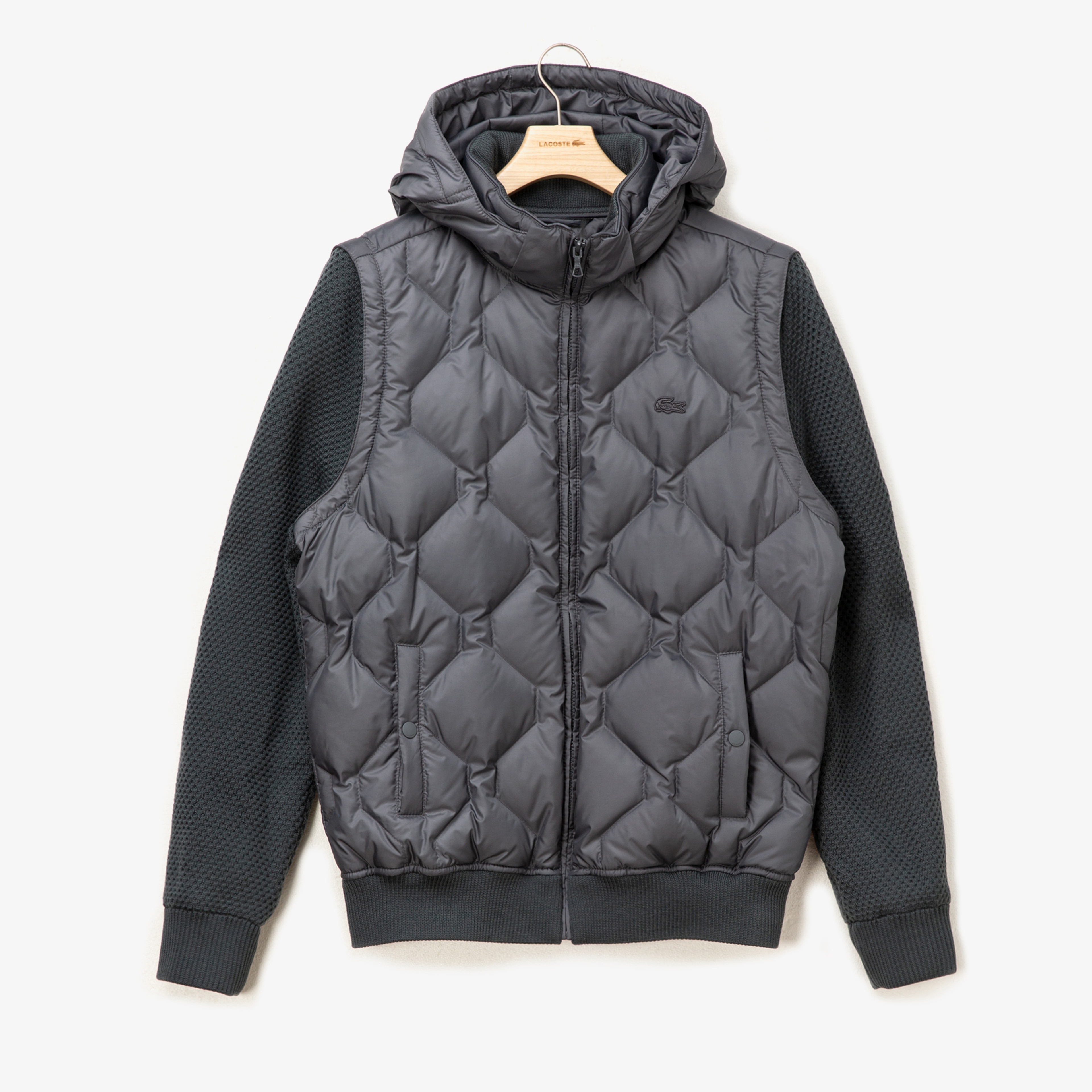 Lacoste Erkek Gri Triko Detaylı Çift Kullanımlı Mont