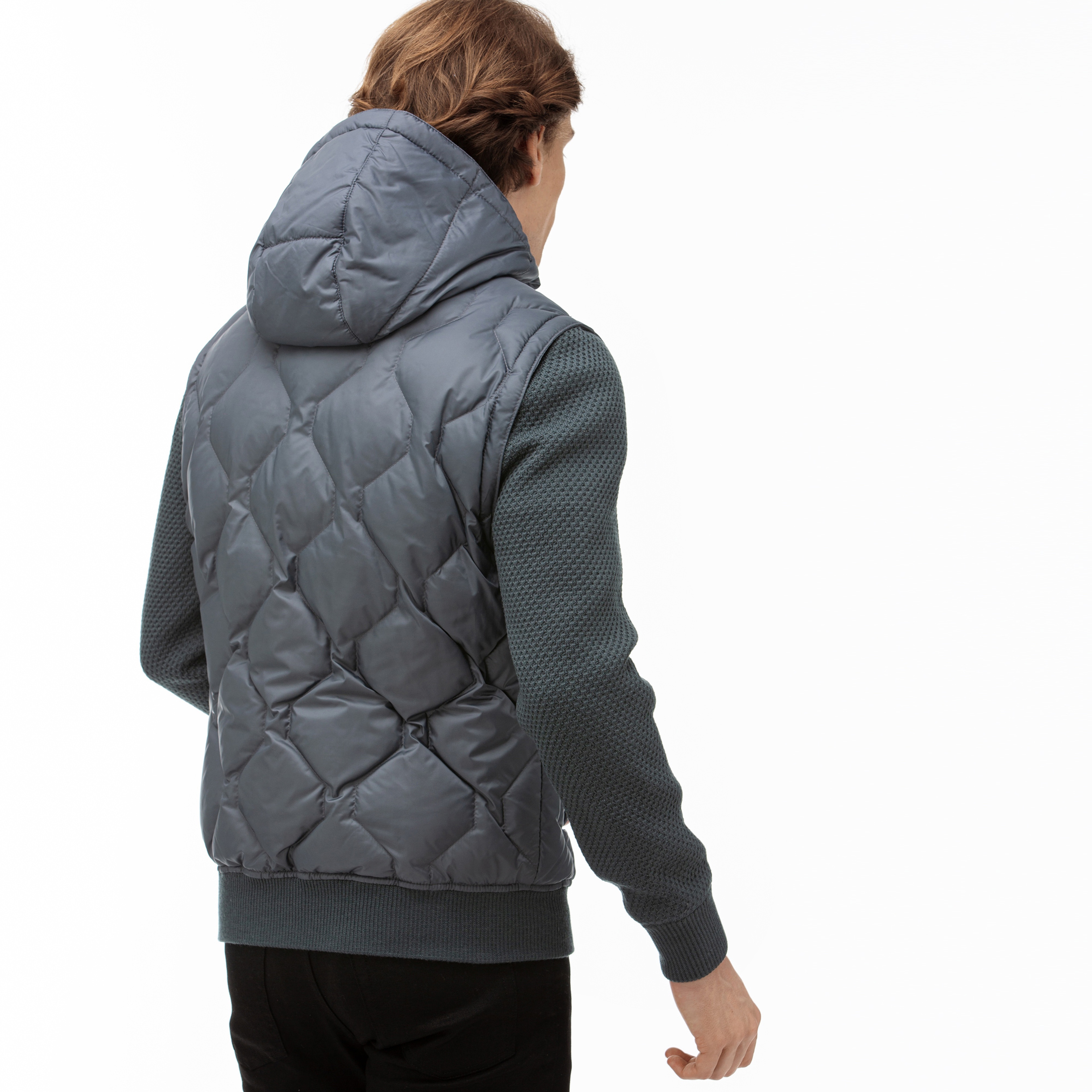 Lacoste Erkek Gri Triko Detaylı Çift Kullanımlı Mont