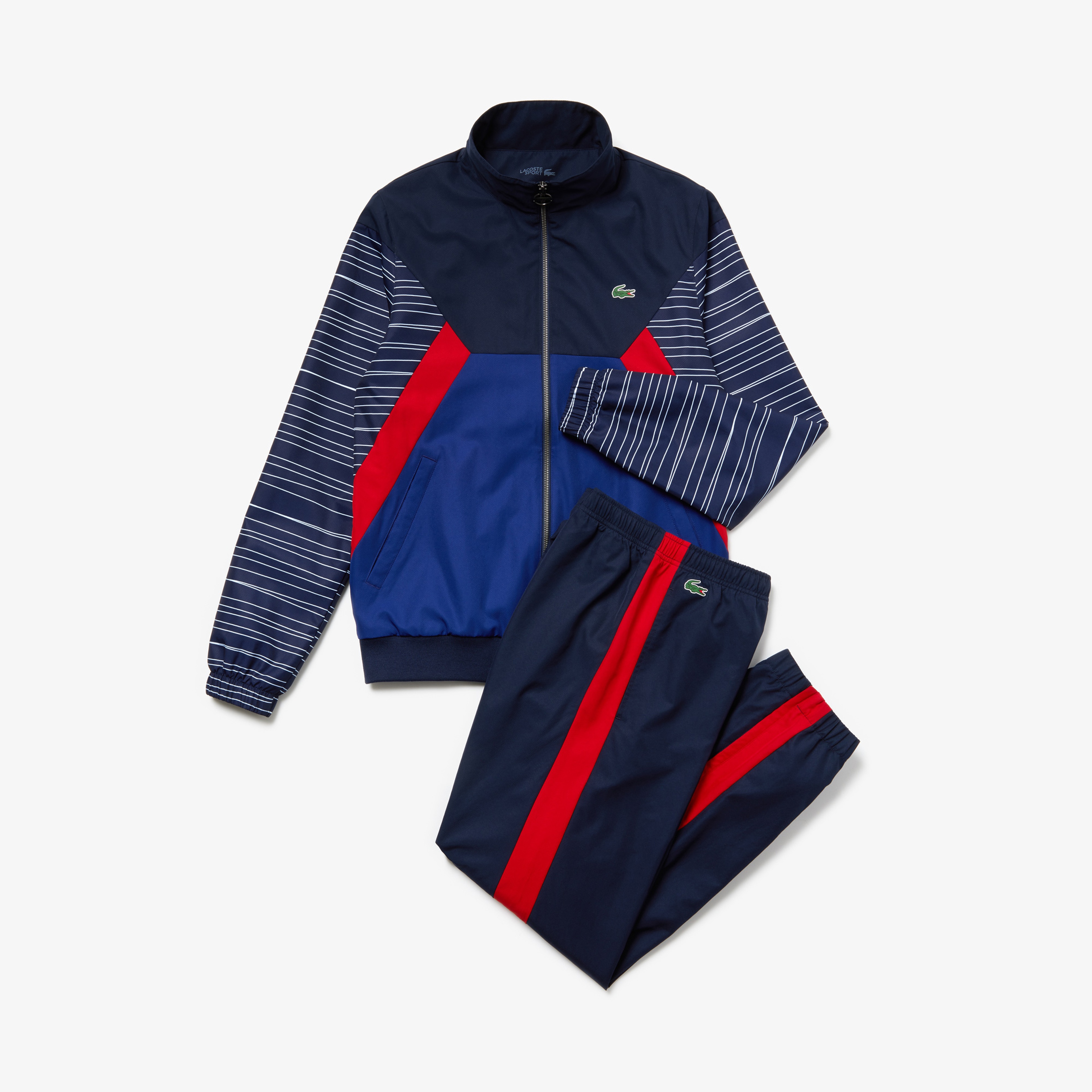 Lacoste Sport Erkek Dik Yaka Lacivert - Kırmızı Eşofman Takımı