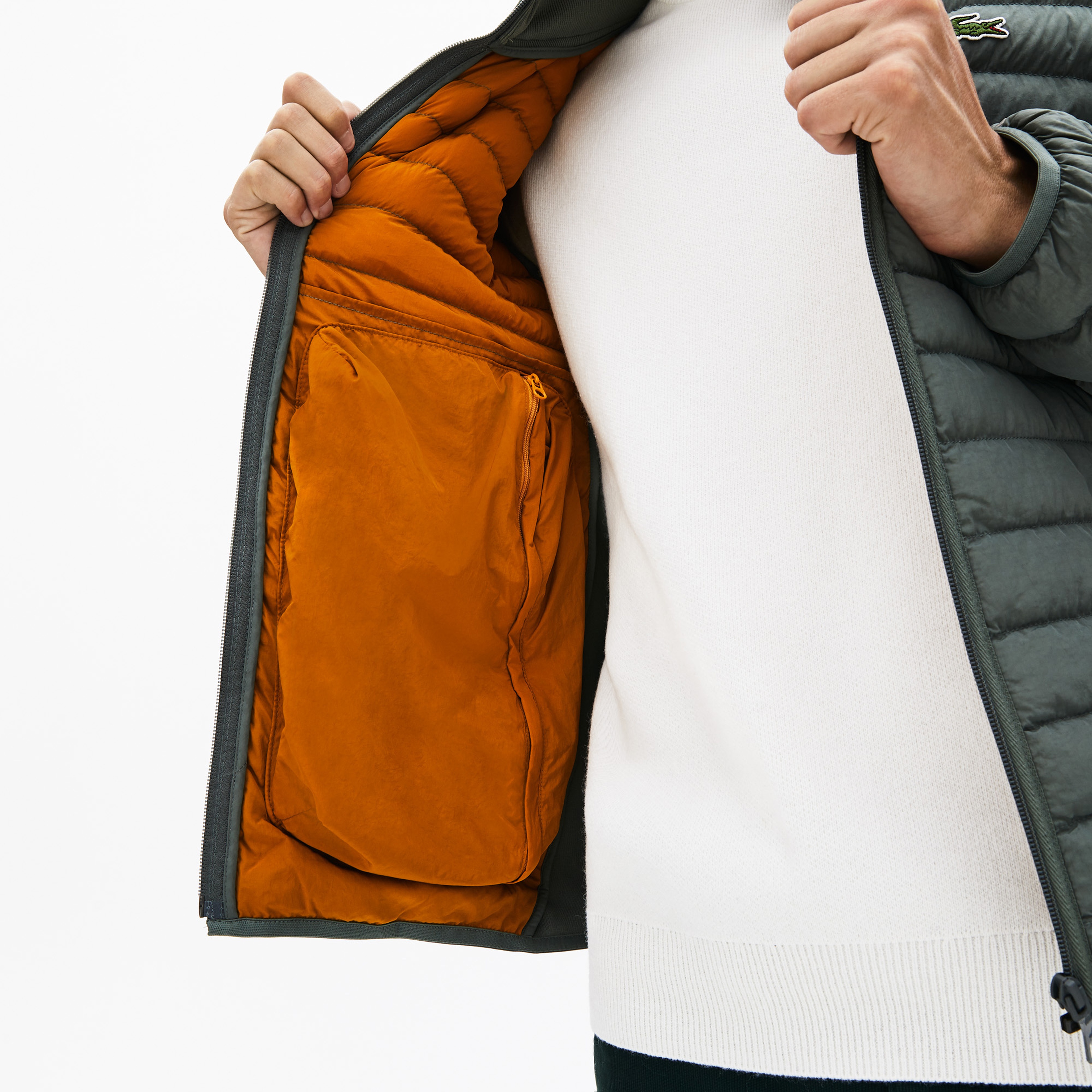 Lacoste Erkek Yeşil Kapitone Mont