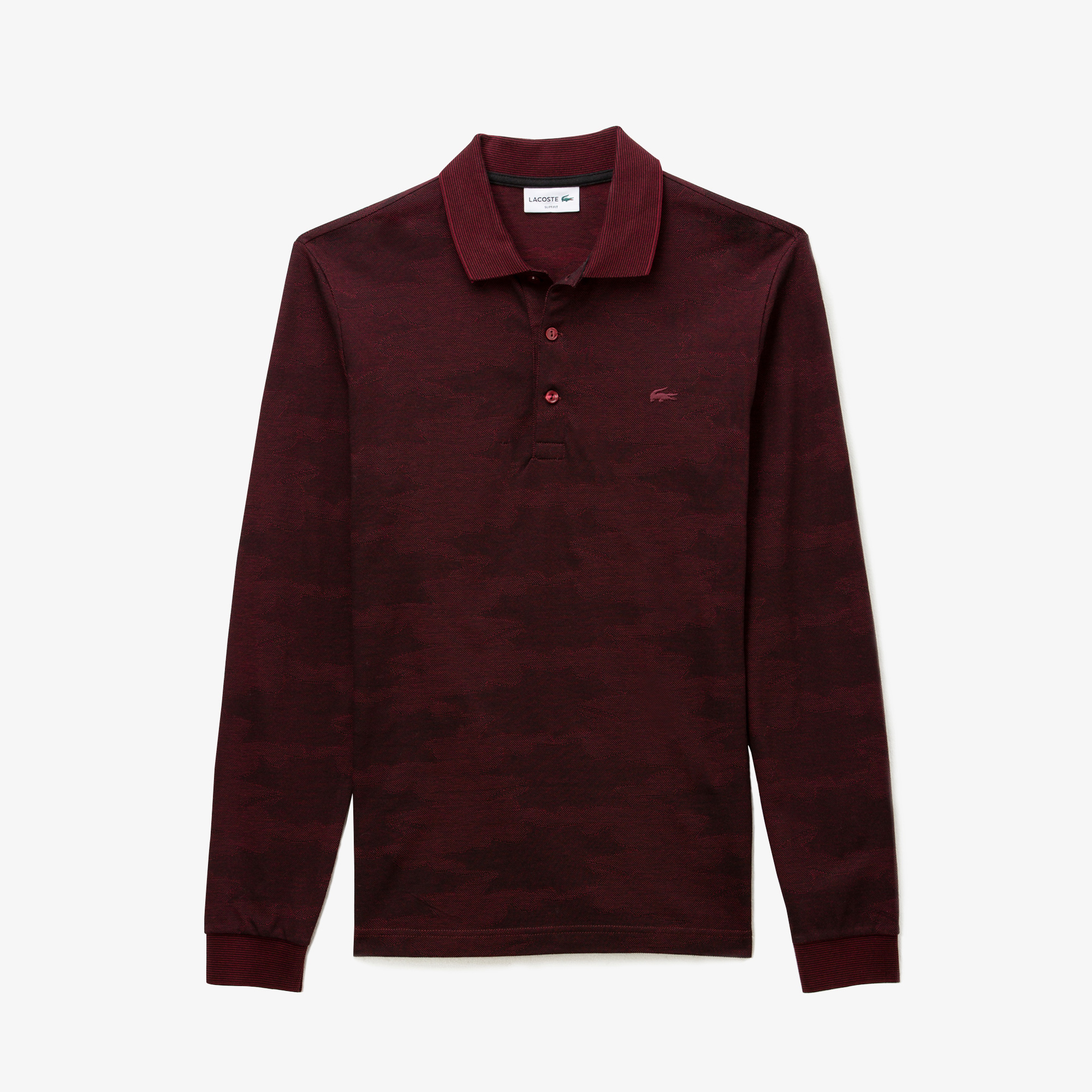 Lacoste Erkek Polo Yaka Uzun Kollu Bordo Polo