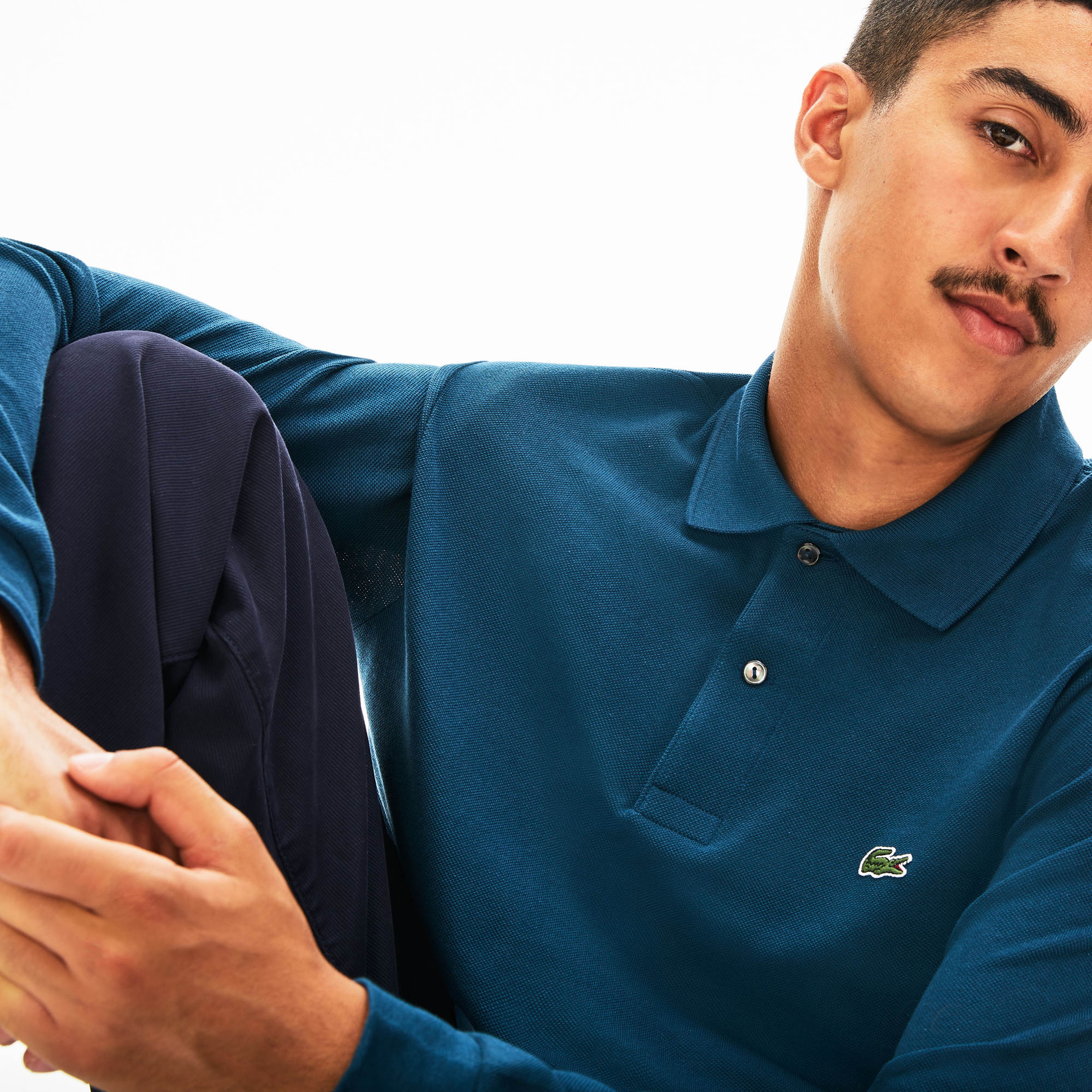 Lacoste Erkek Klasik Fit Uzun Kollu Petrol Mavisi Polo