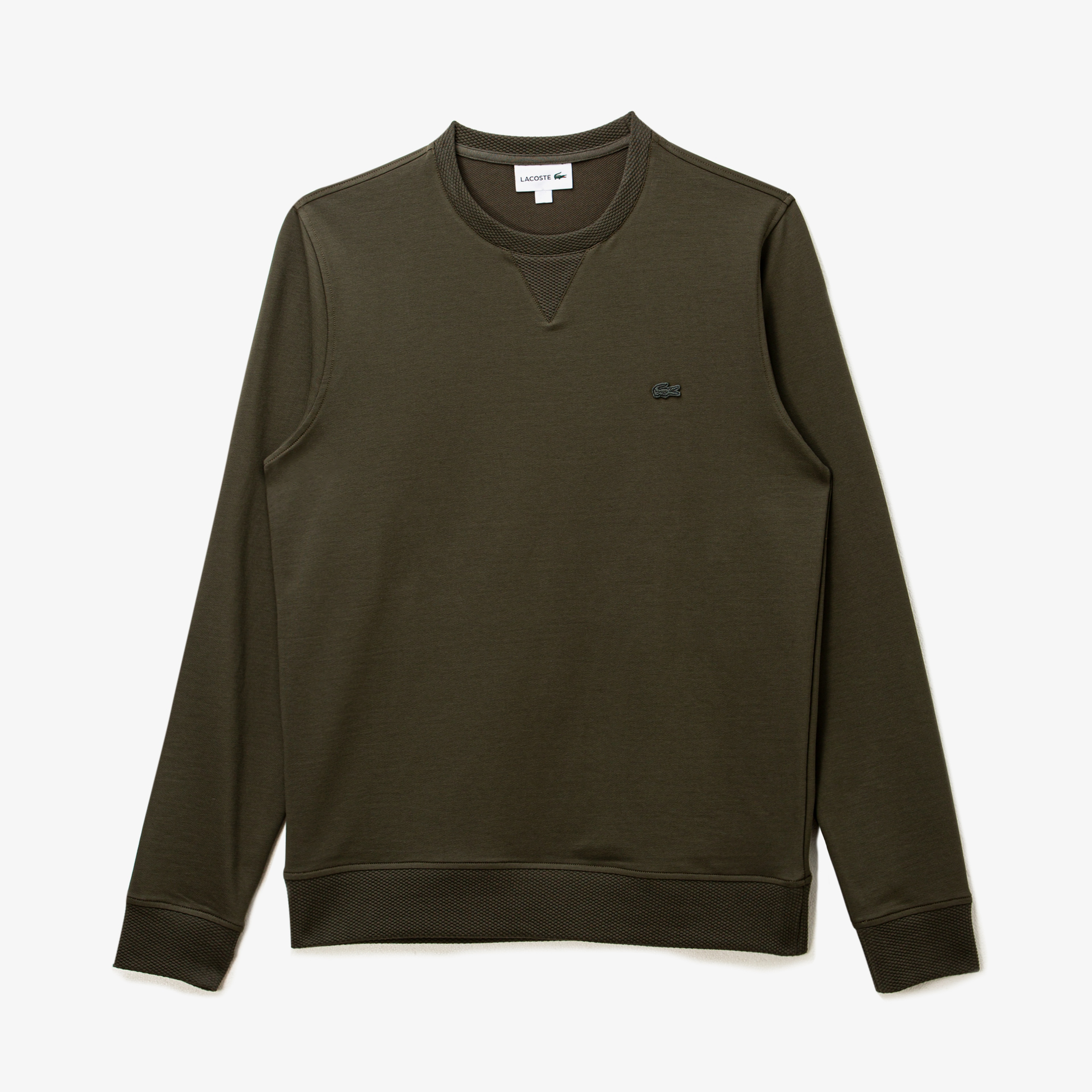 Erkek Slim Fit Bisiklet Yaka Haki Sweatshirt