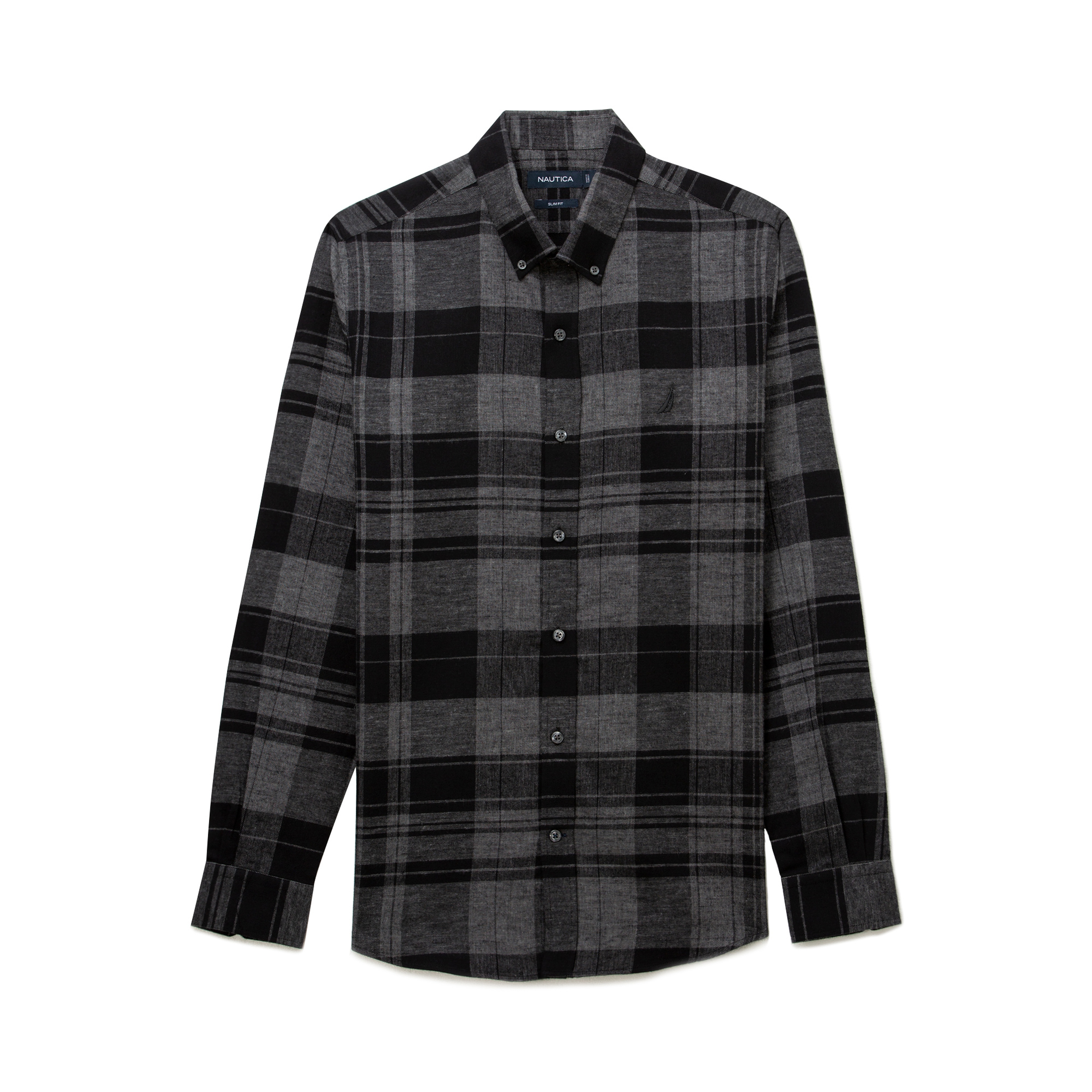 NAUTICA Erkek Siyah Slim Fit Kareli Gömlek