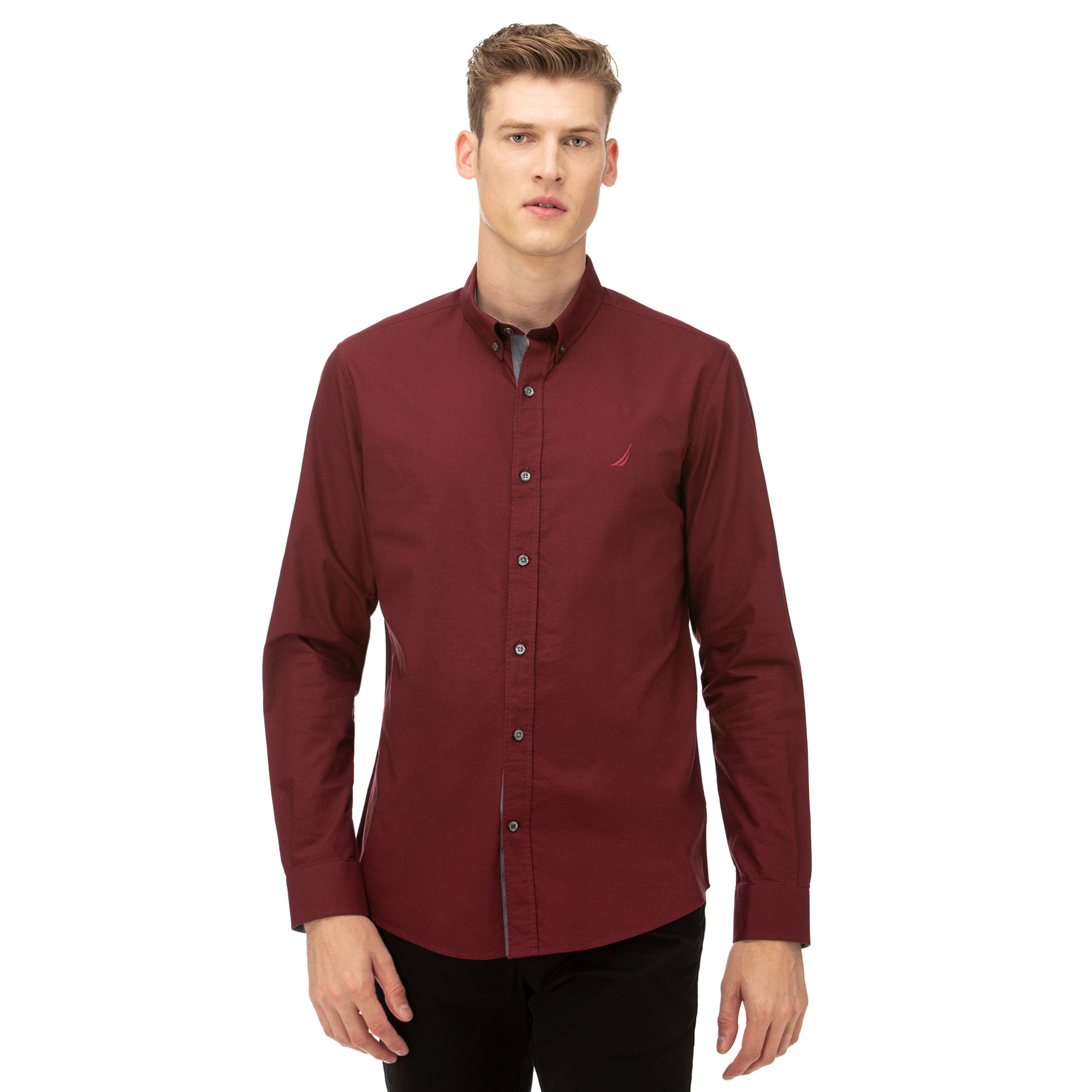 NAUTICA Erkek Bordo Slim Fit Gömlek