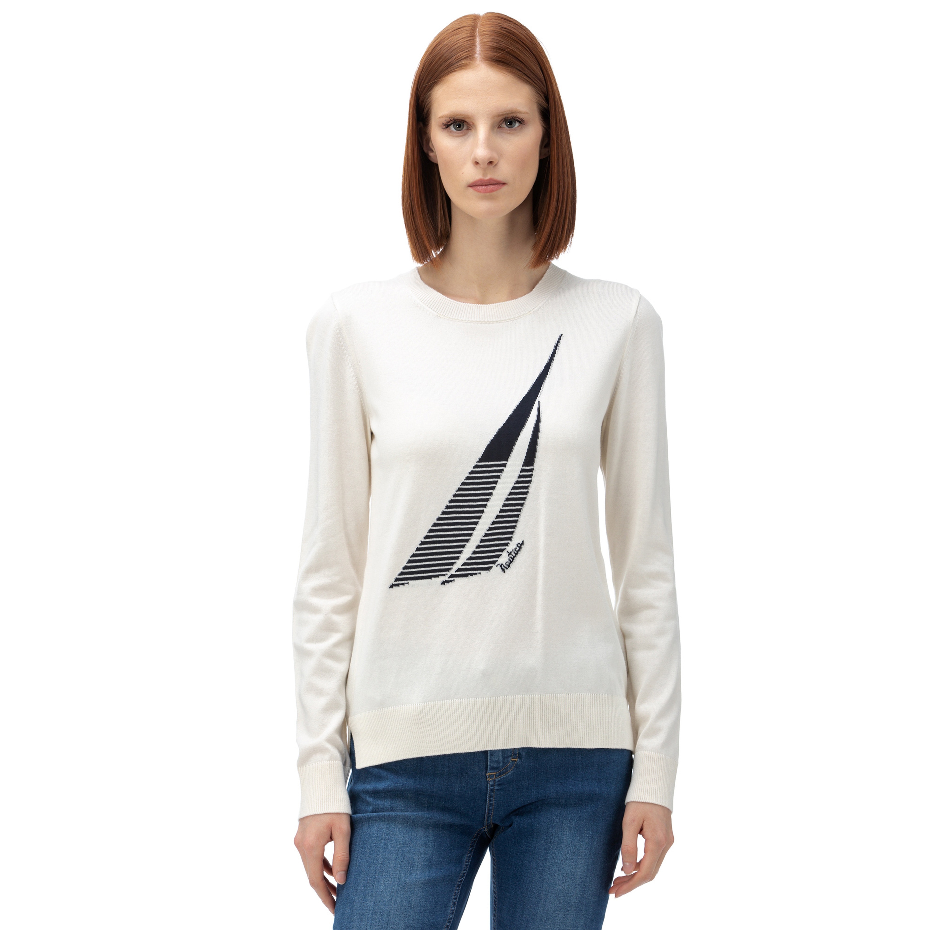 NAUTICA KADIN KREM TRİKO KAZAK