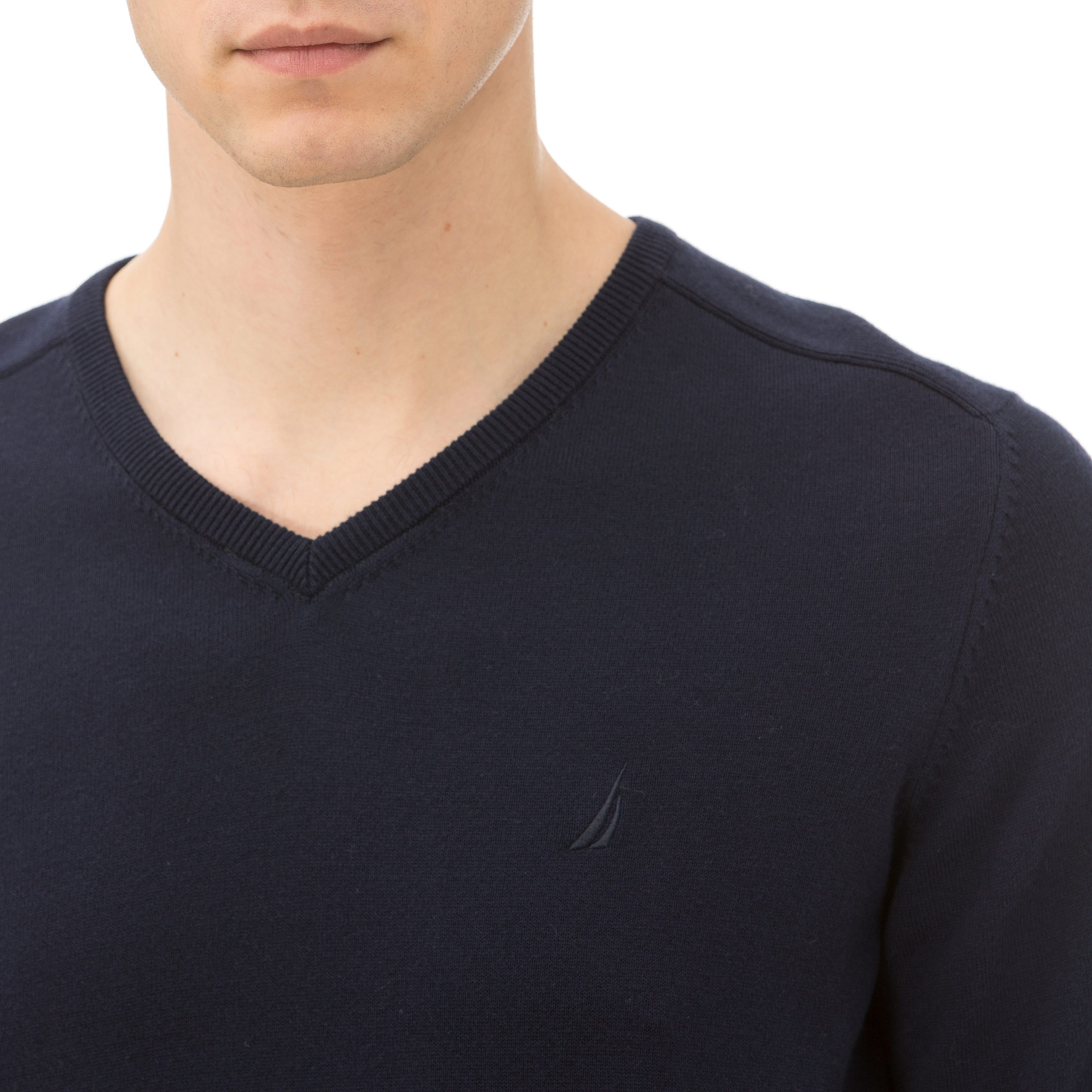 NAUTICA ERKEK CLASSIC FIT V YAKA LACİVERT TRİKO