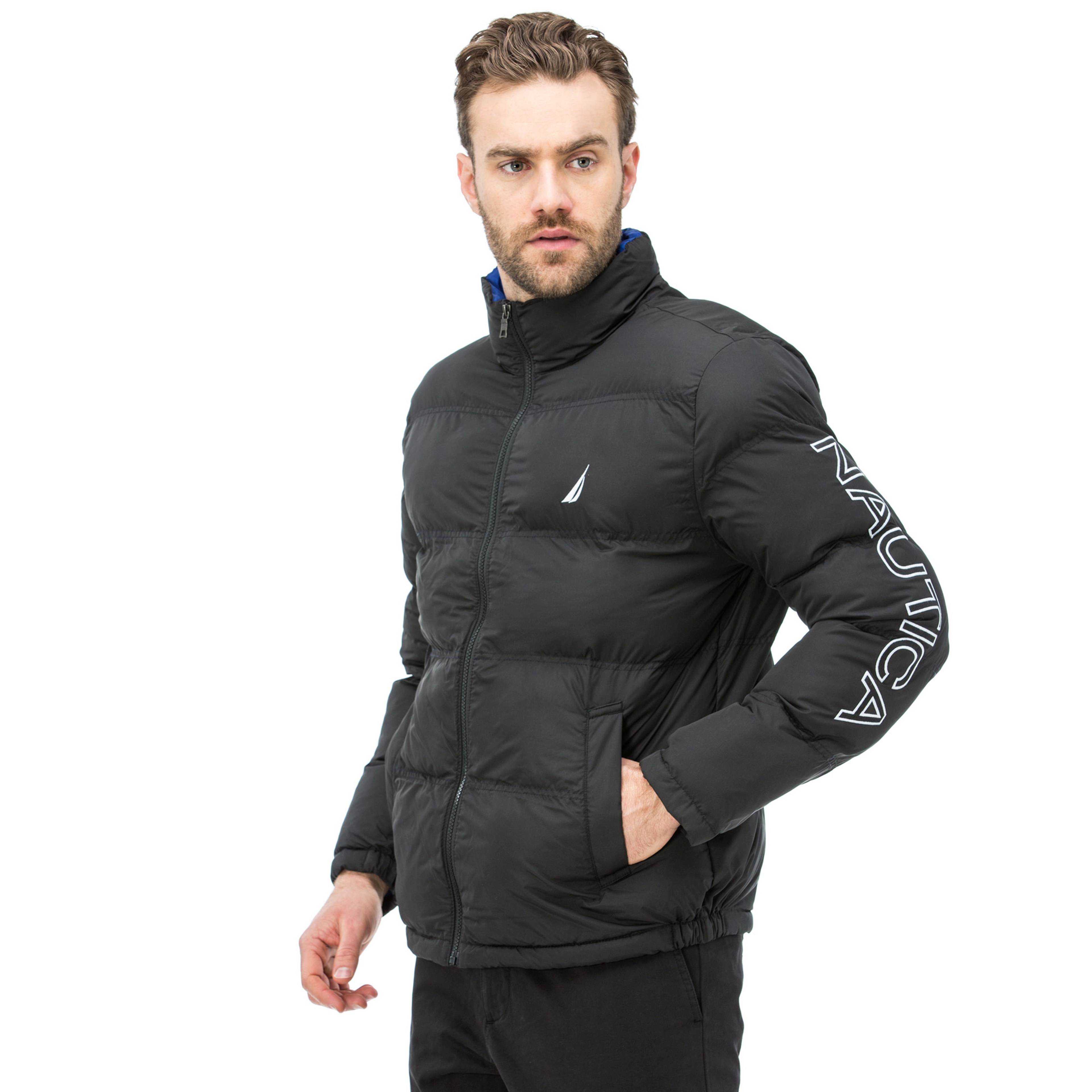 Nautica Erkek Siyah Kapitone Mont