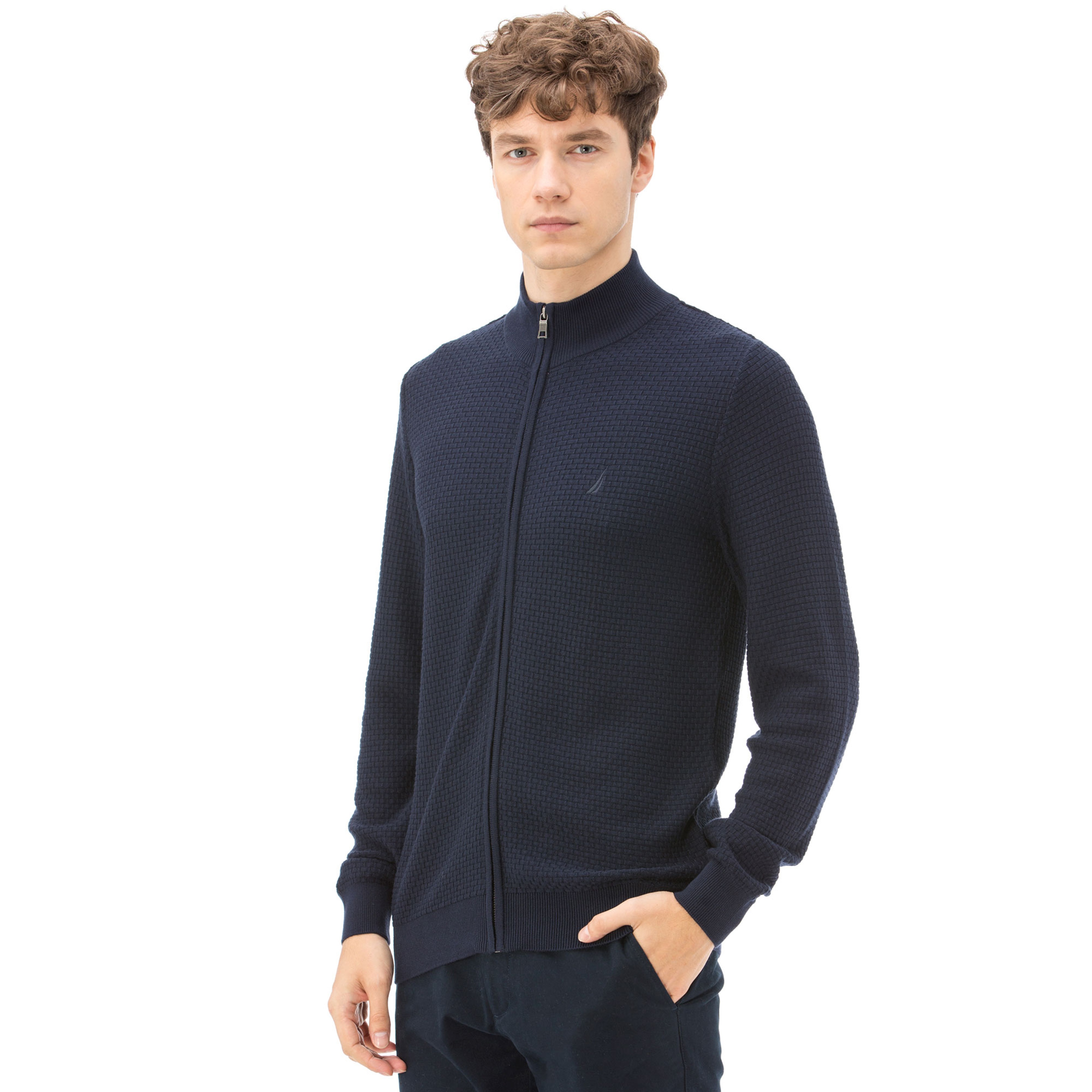 NAUTICA ERKEK CLASSIC FIT LACİVERT TRİKO HIRKA