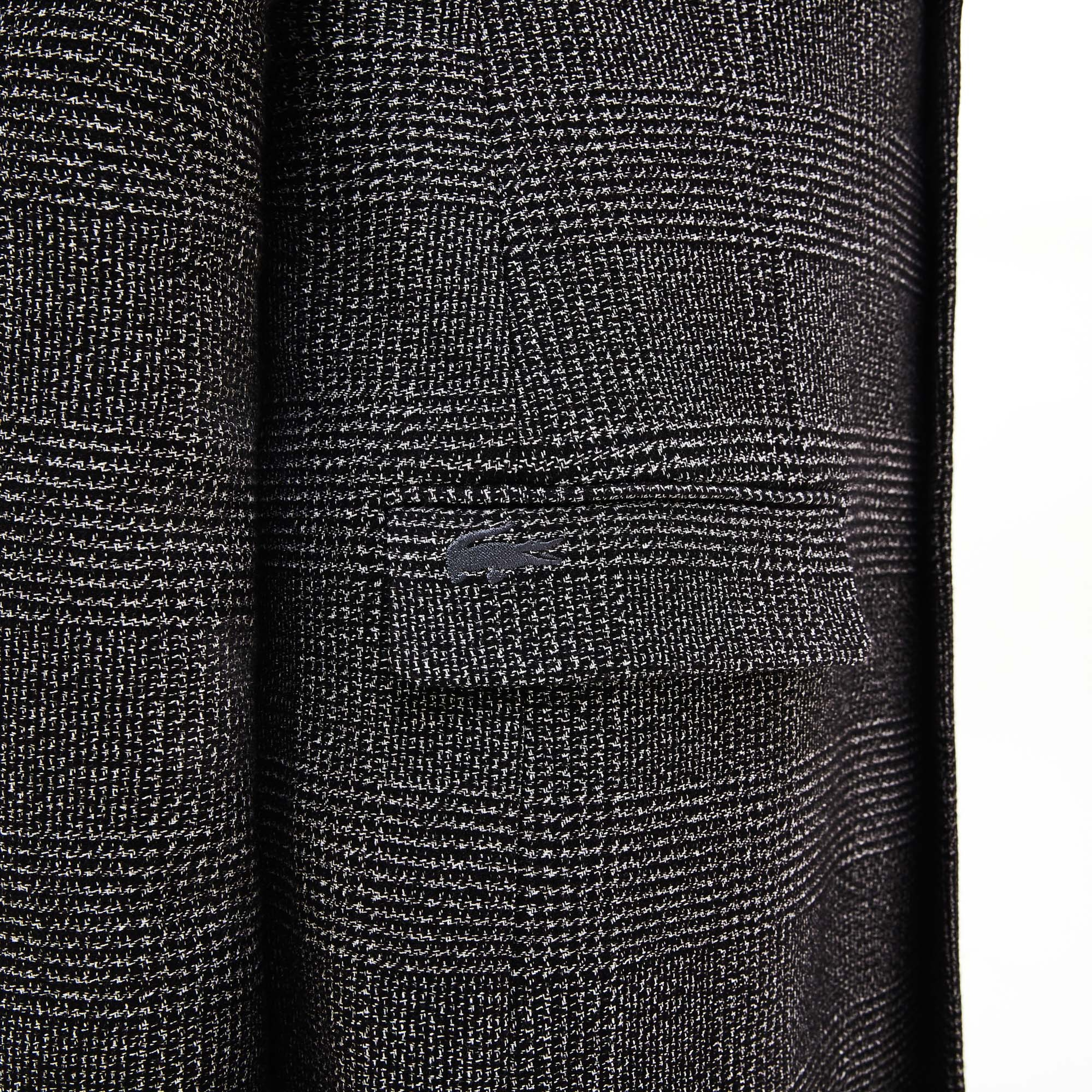 Lacoste Erkek Gri Regular Fit Ekose Desenli Kaban