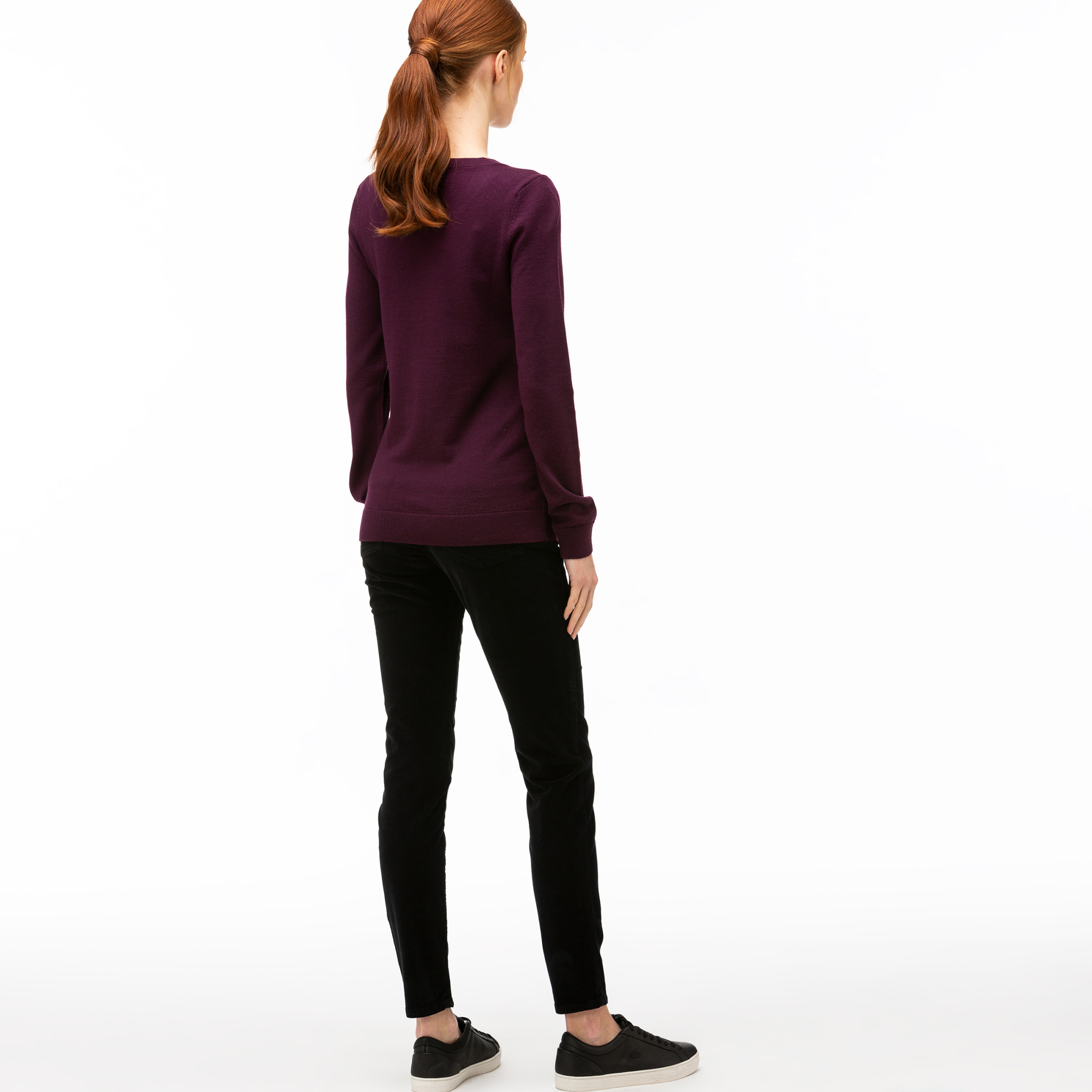 Lacoste Kadın Slim Fit Siyah Kadife Pantolon