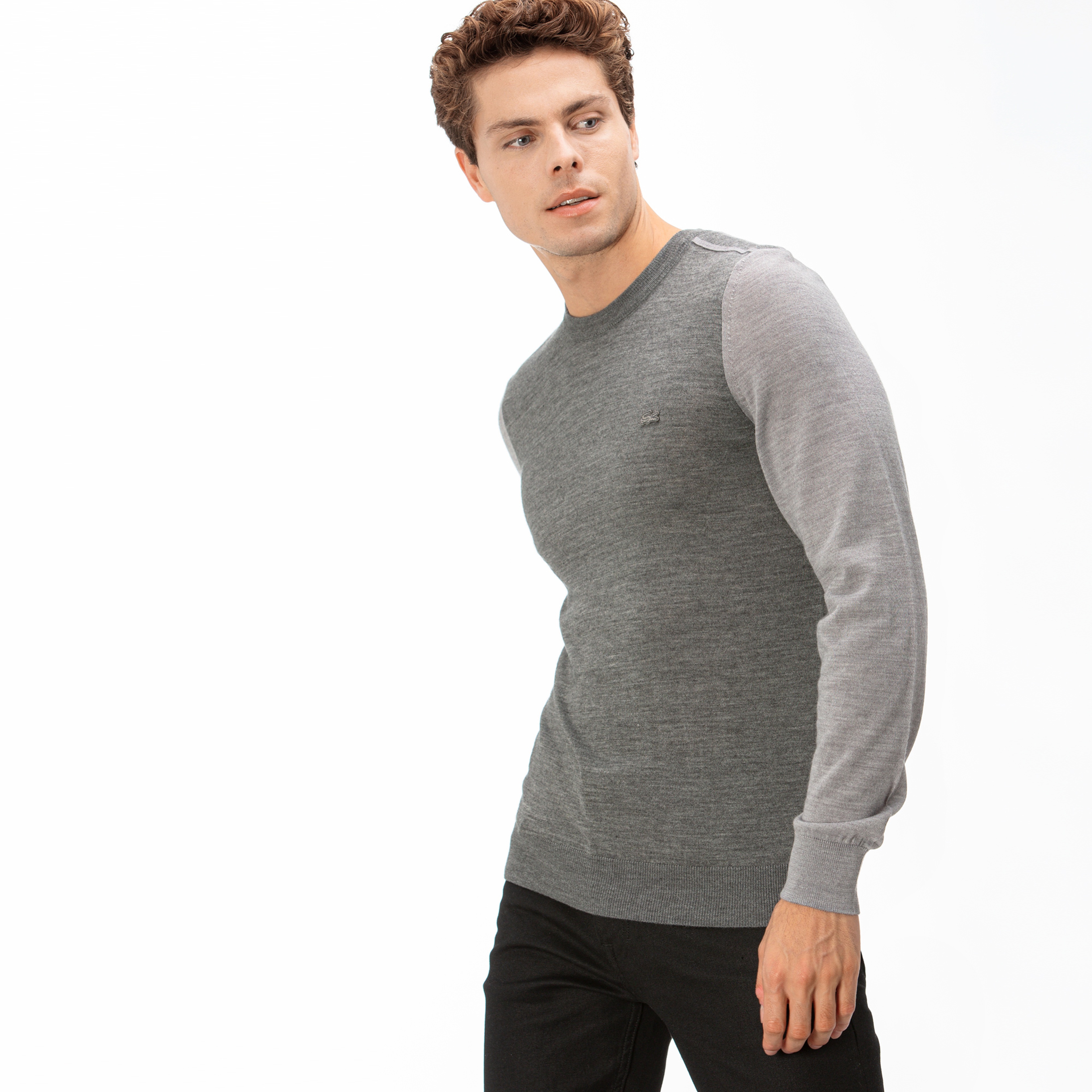 Lacoste Erkek Gri Triko Kazak