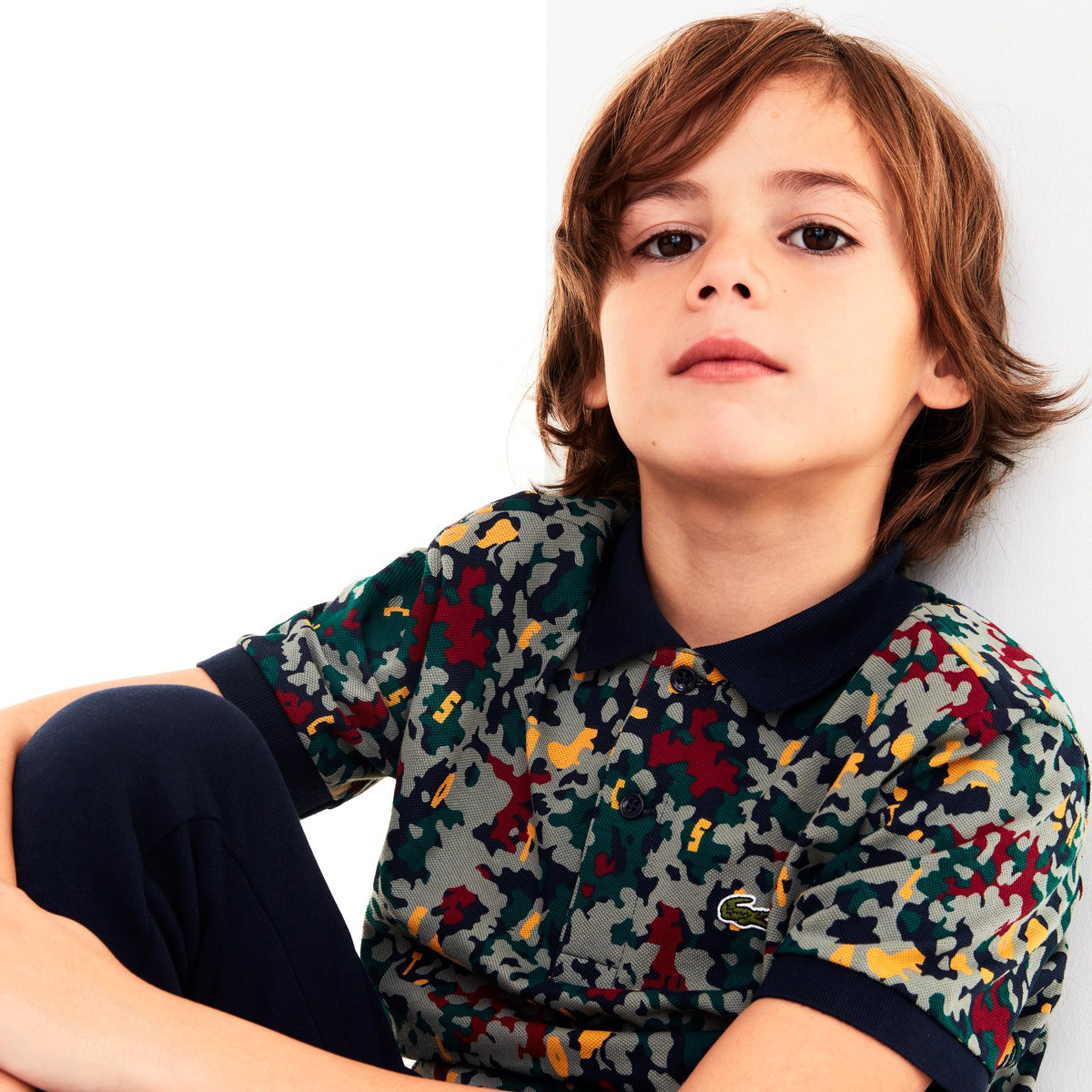 Lacoste Çocuk Kamuflaj Desenli Renkli Polo
