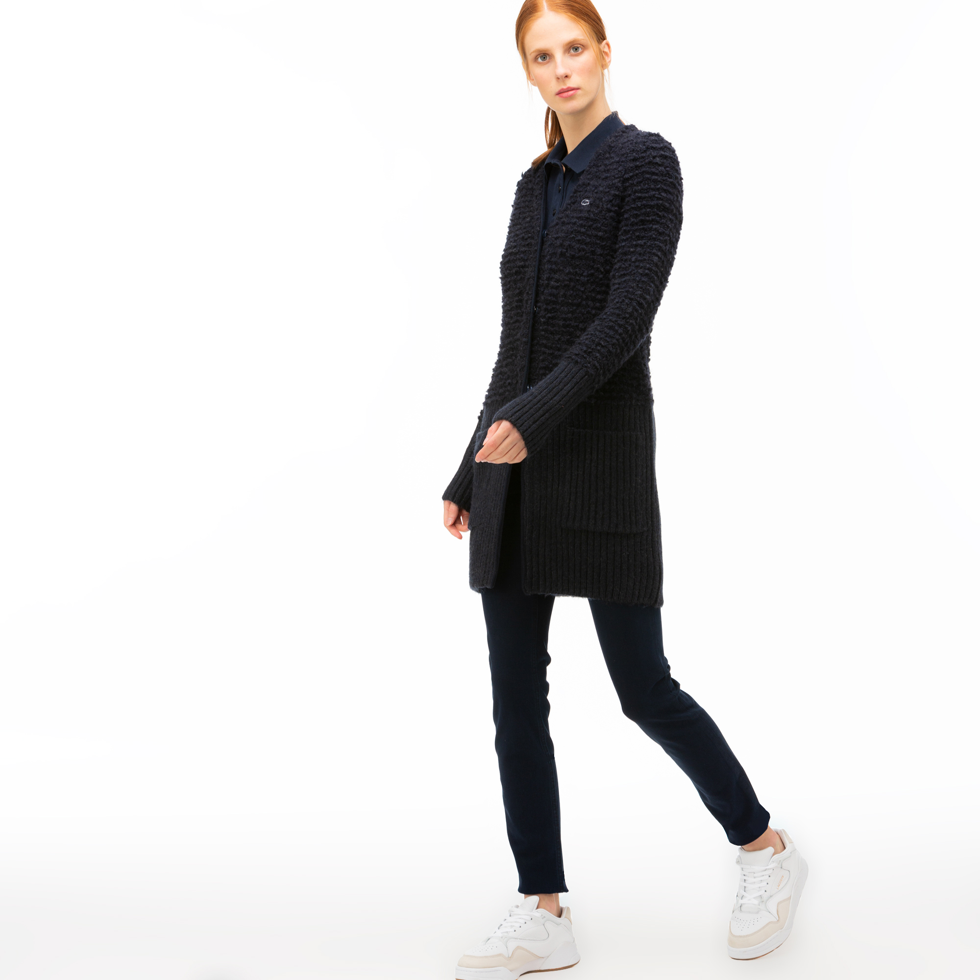 Lacoste Kadın Lacivert Triko Hırka