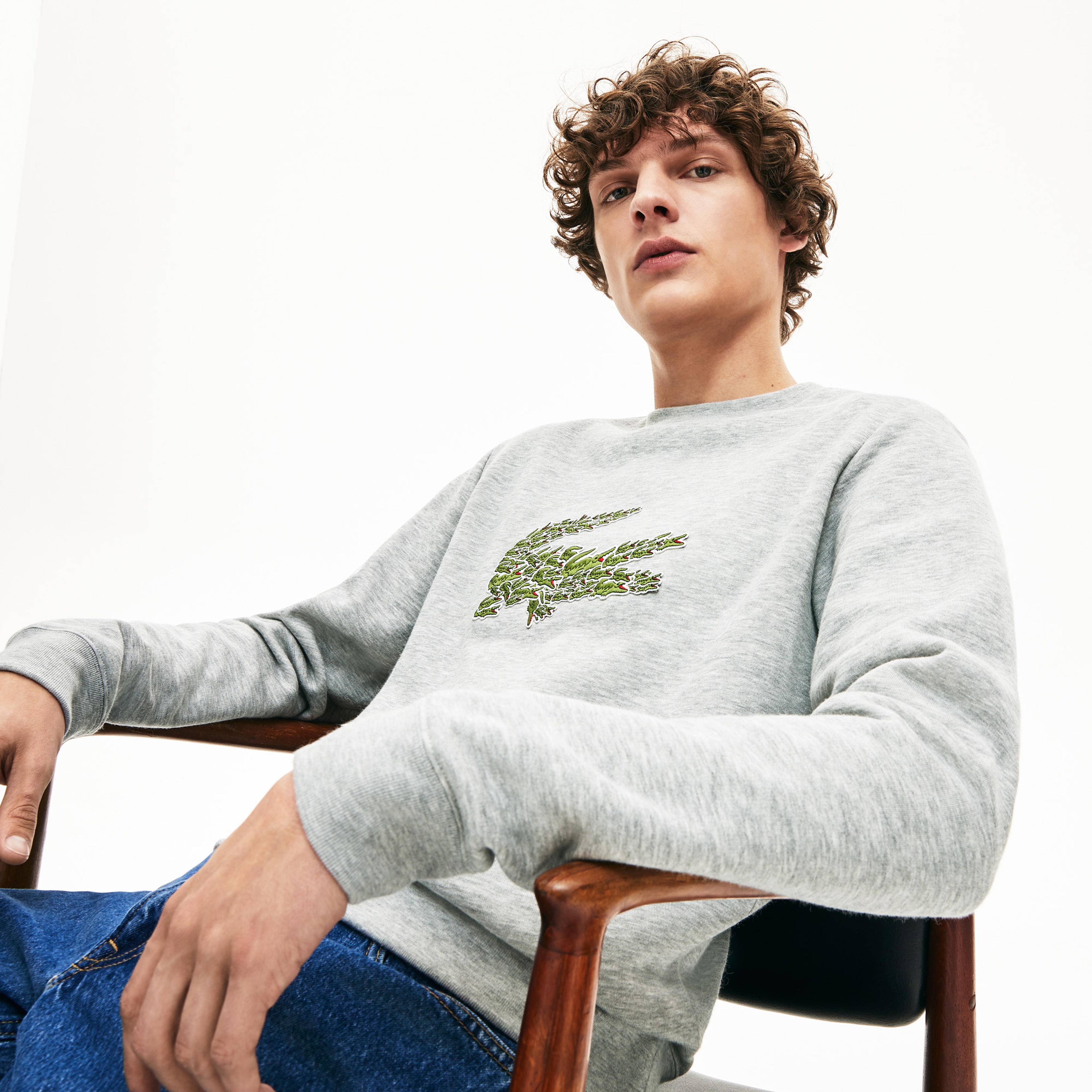 Lacoste Croco Magic Erkek Gri Sweatshirt