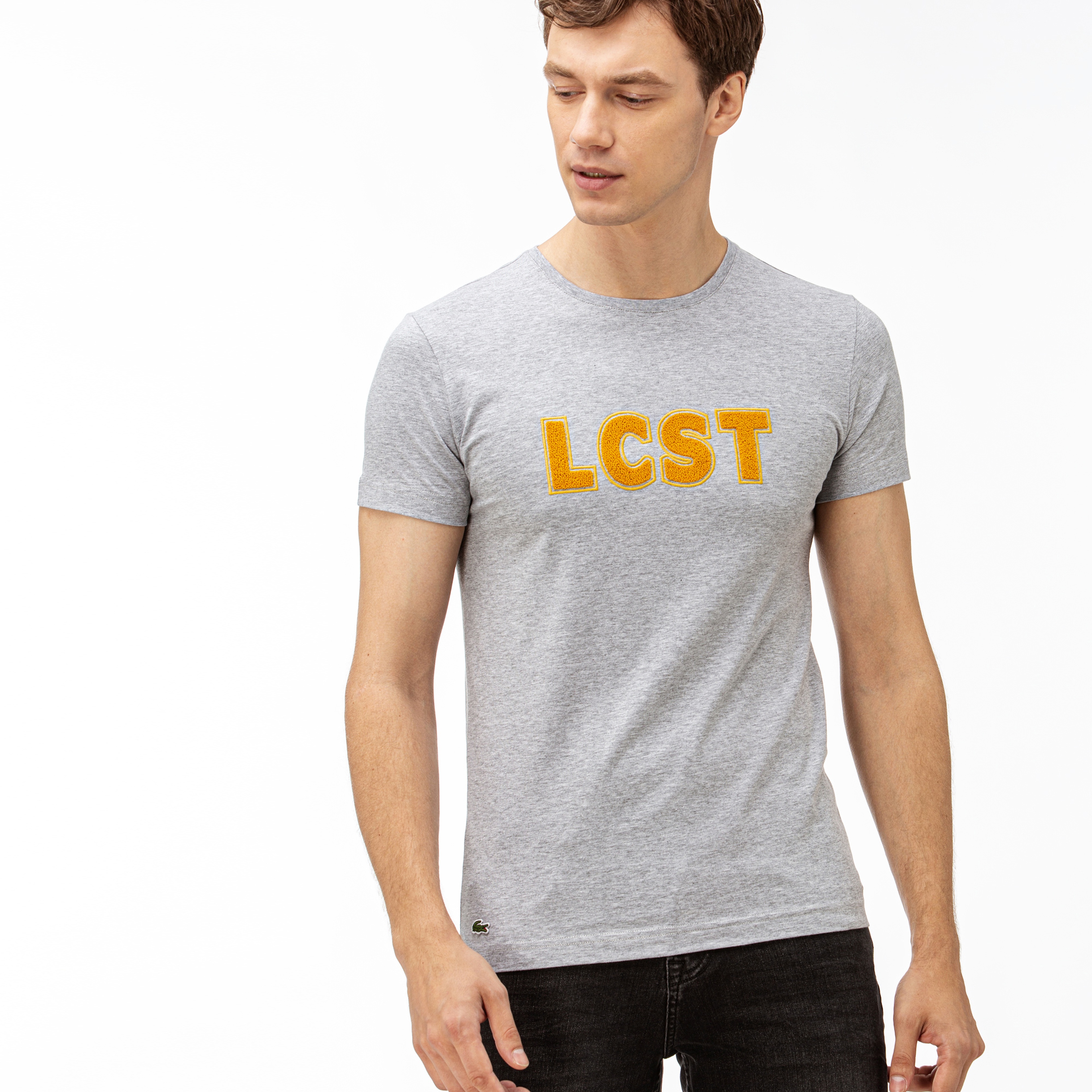 Lacoste Erkek Baskılı Gri T-Shirt