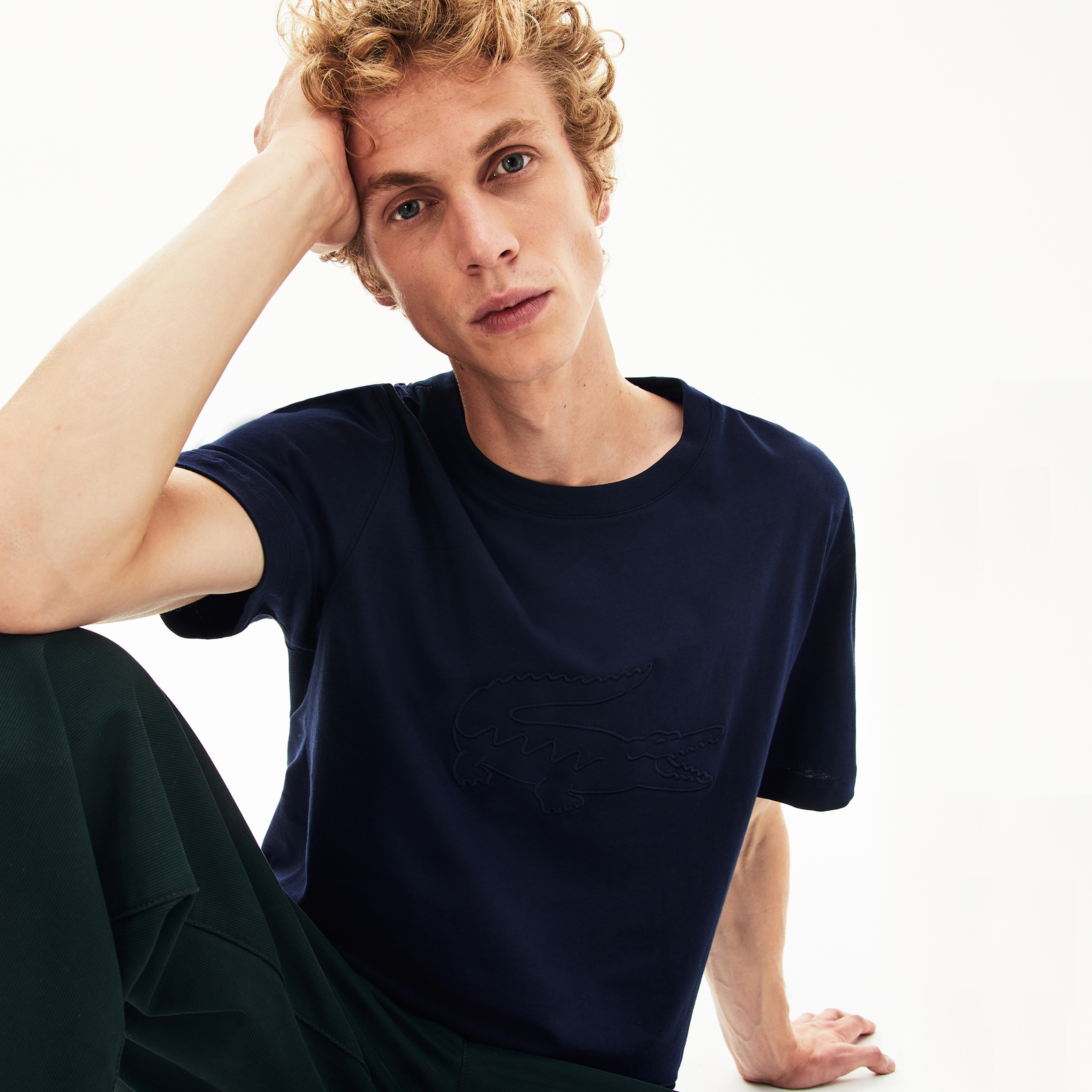 Lacoste Erkek Regular Fit Timsah Baskılı Lacivert T-Shirt