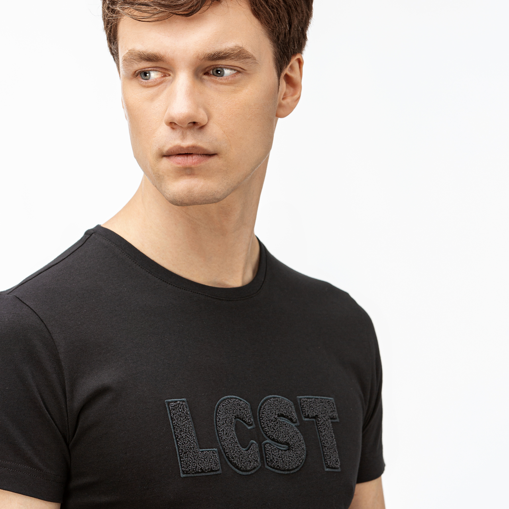 Lacoste Erkek Baskılı Siyah T-Shirt