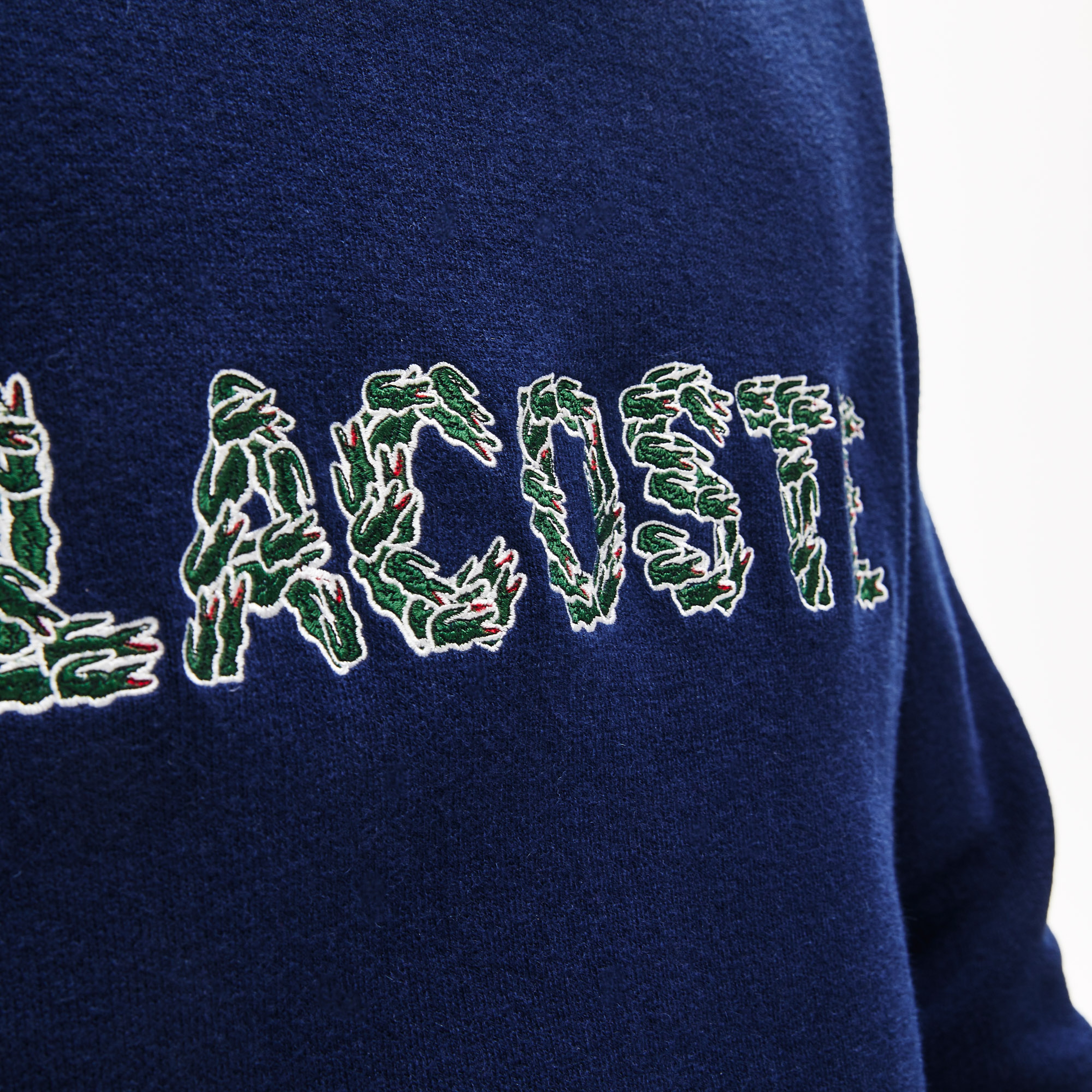 Lacoste Erkek Croco Magic Desenli Lacivert Triko Kazak