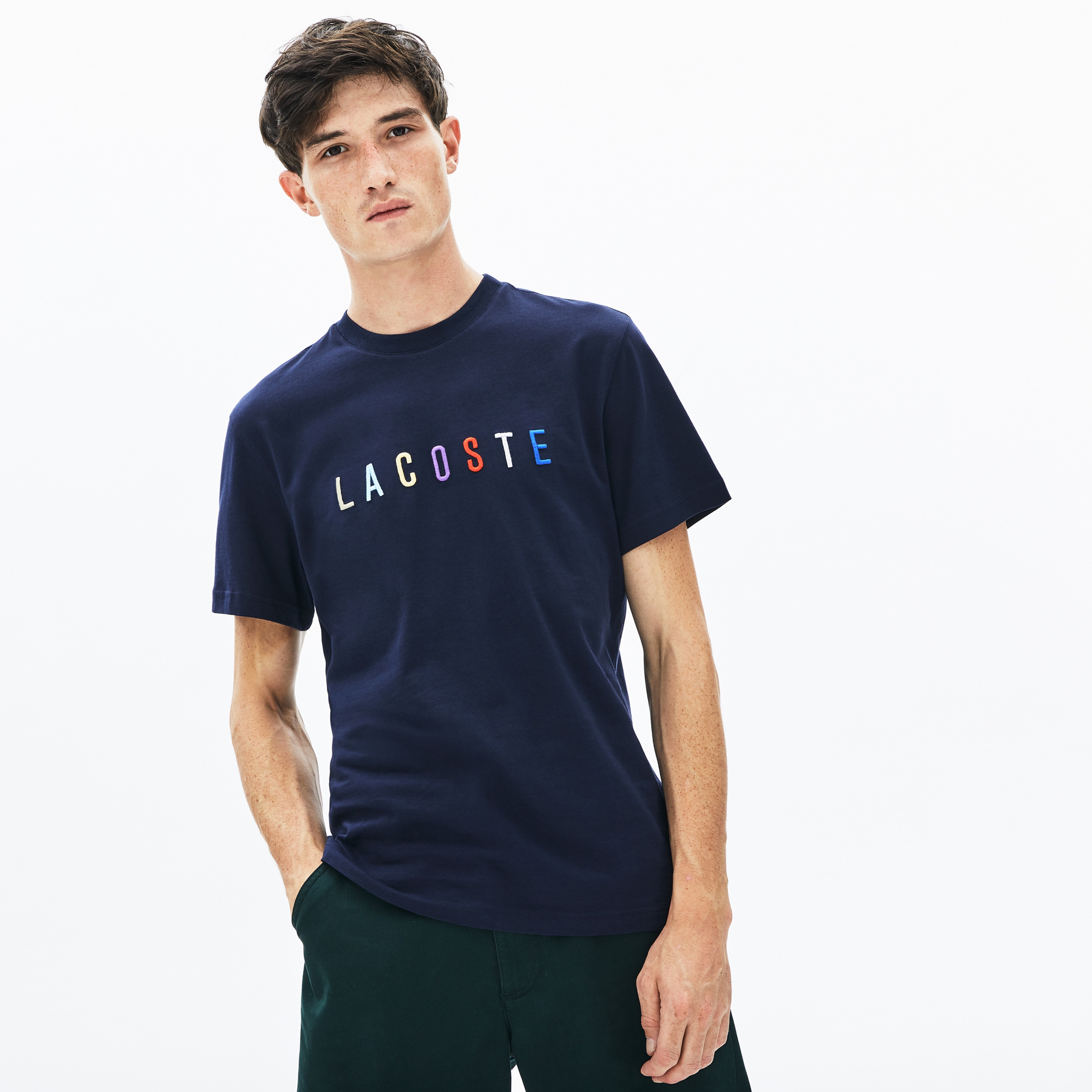 Lacoste Erkek Regular Fit Baskılı Lacivert T-Shirt