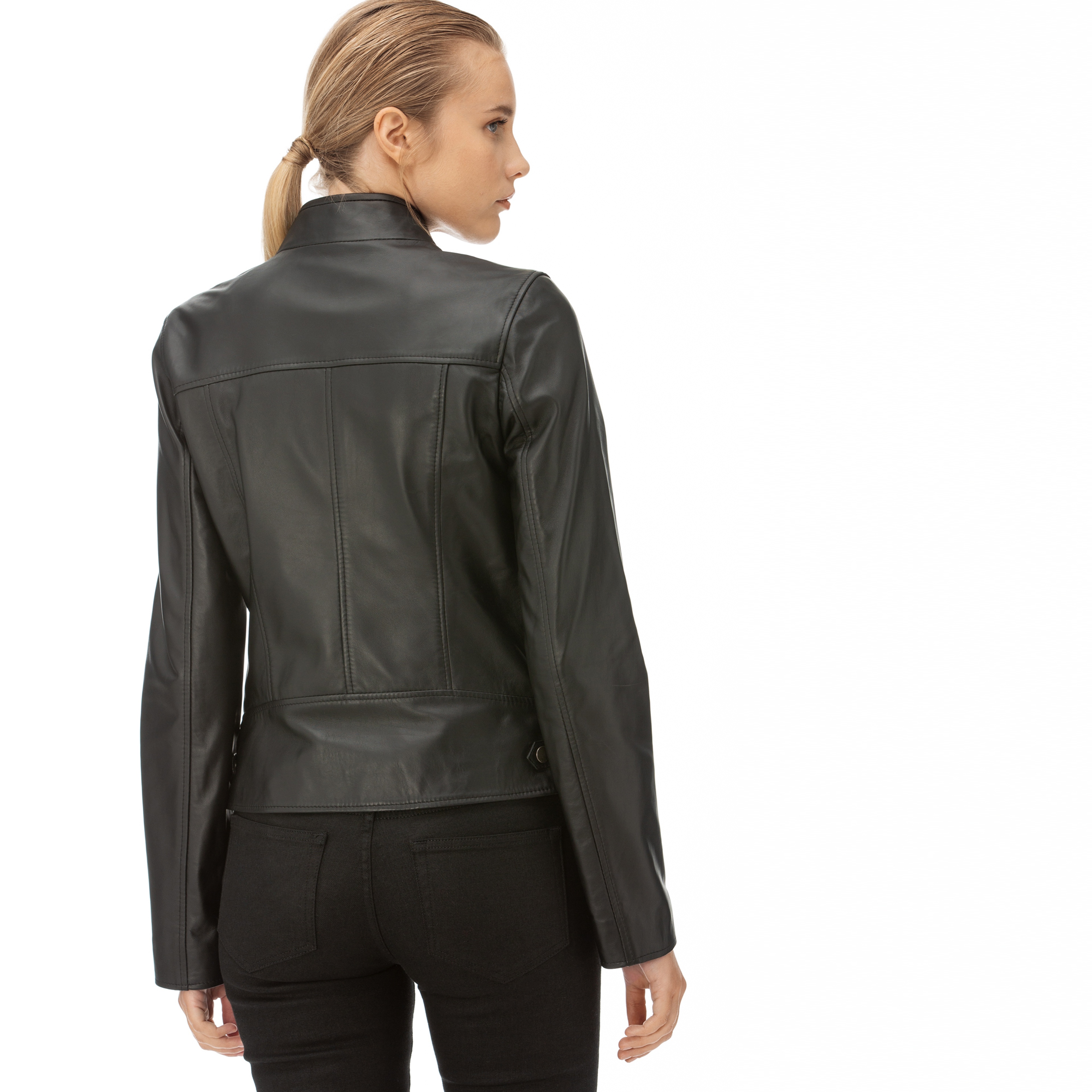 Lacoste Kadın Siyah Deri Ceket