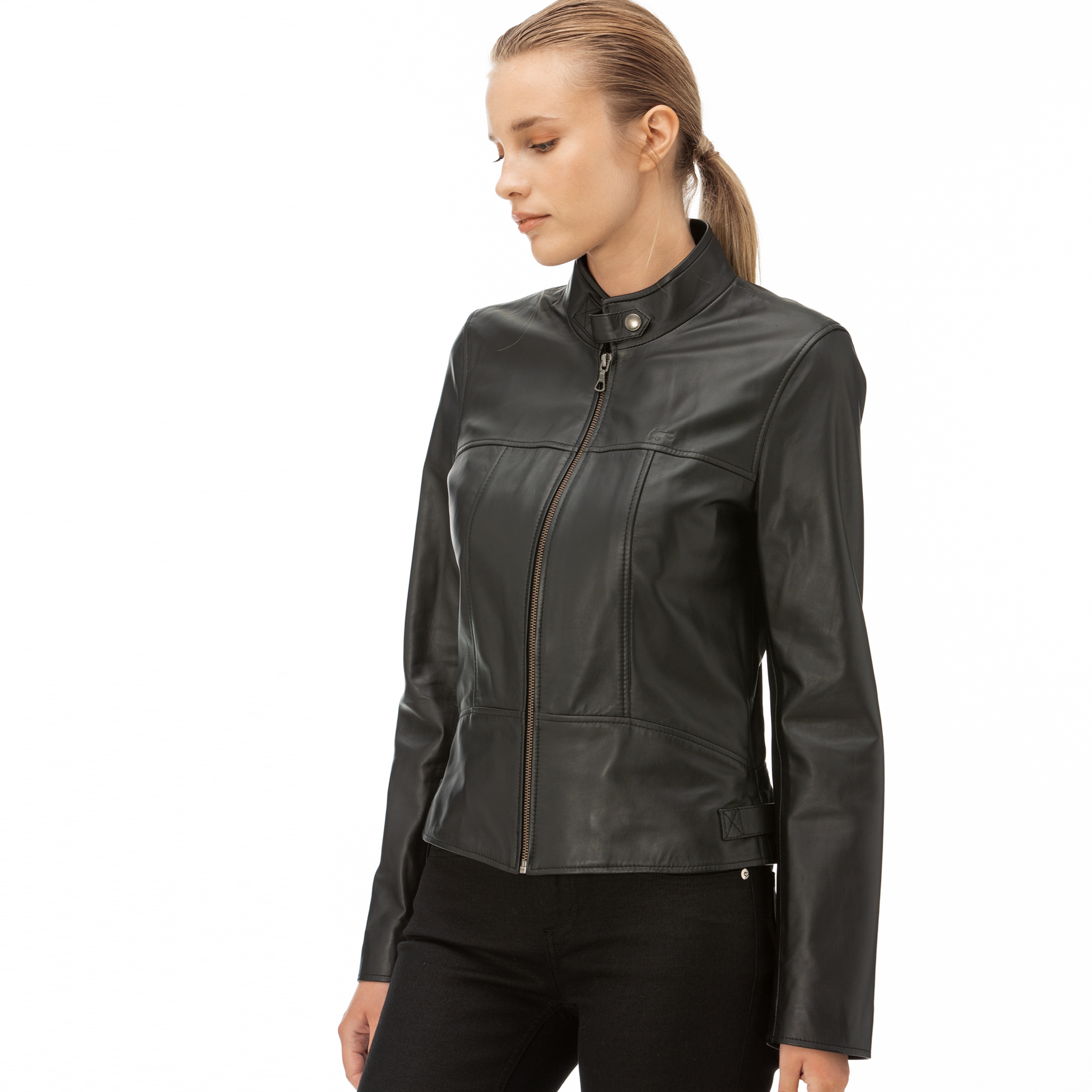 Lacoste Kadın Siyah Deri Ceket