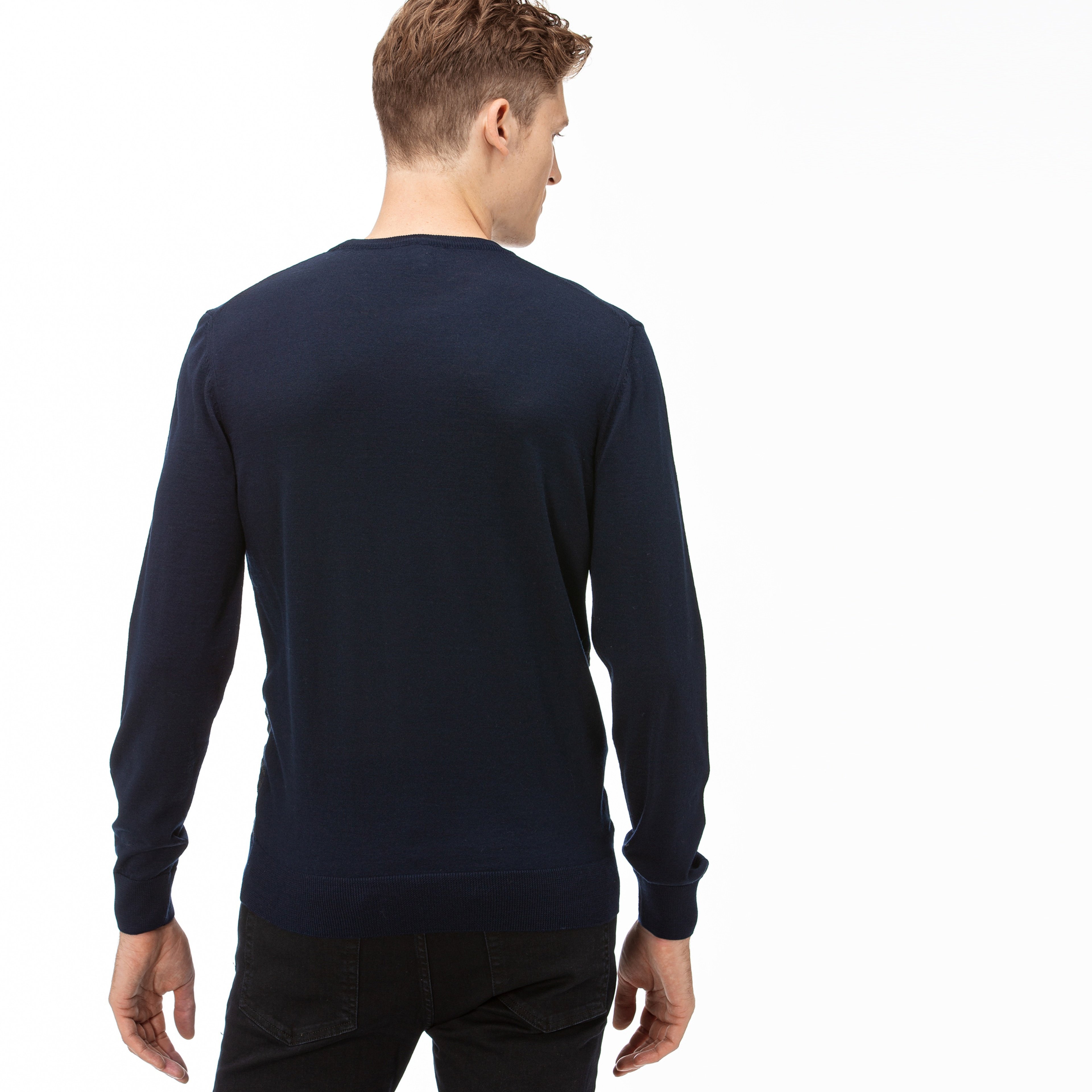 Lacoste Erkek Desenli Lacivert Triko Kazak