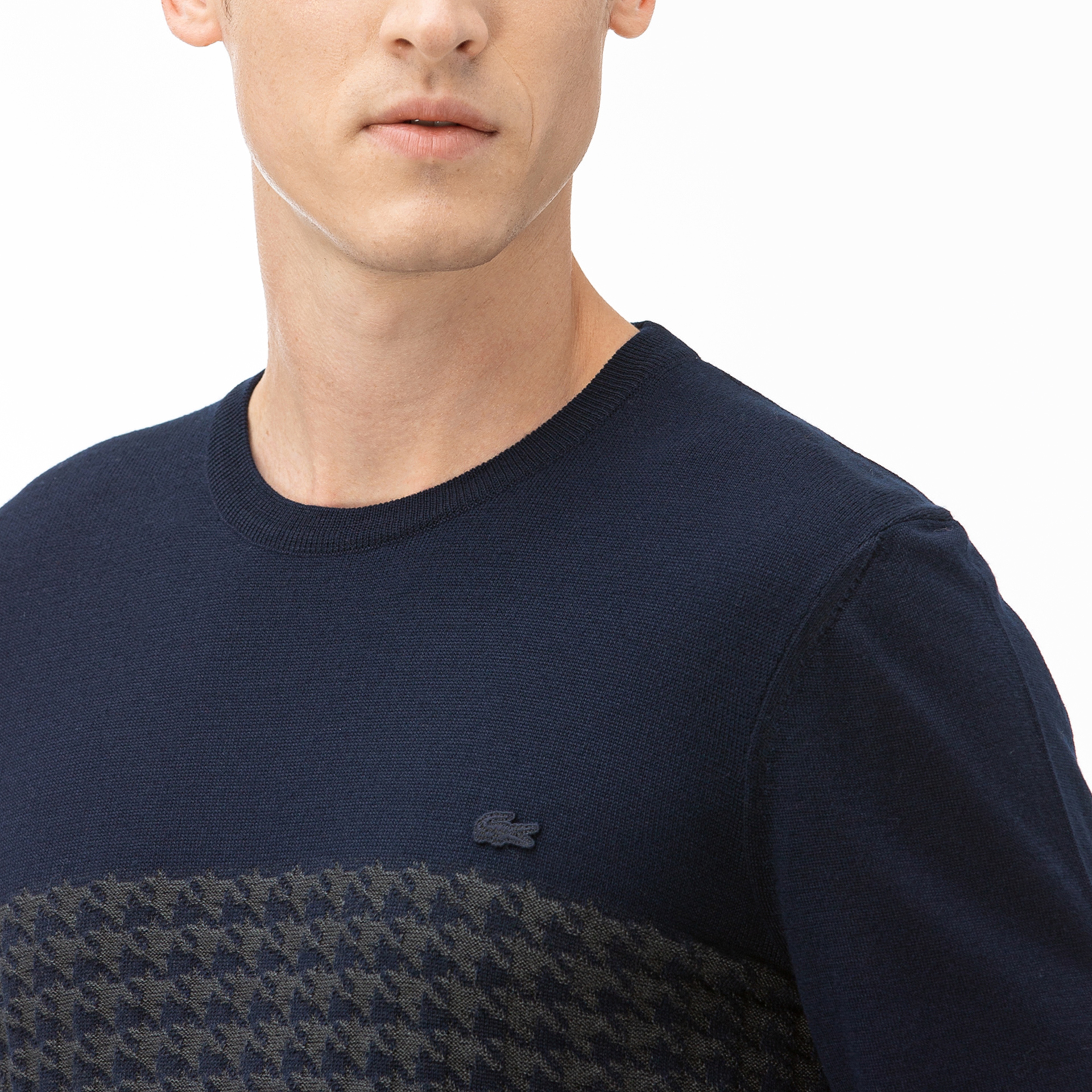 Lacoste Erkek Desenli Lacivert Triko Kazak