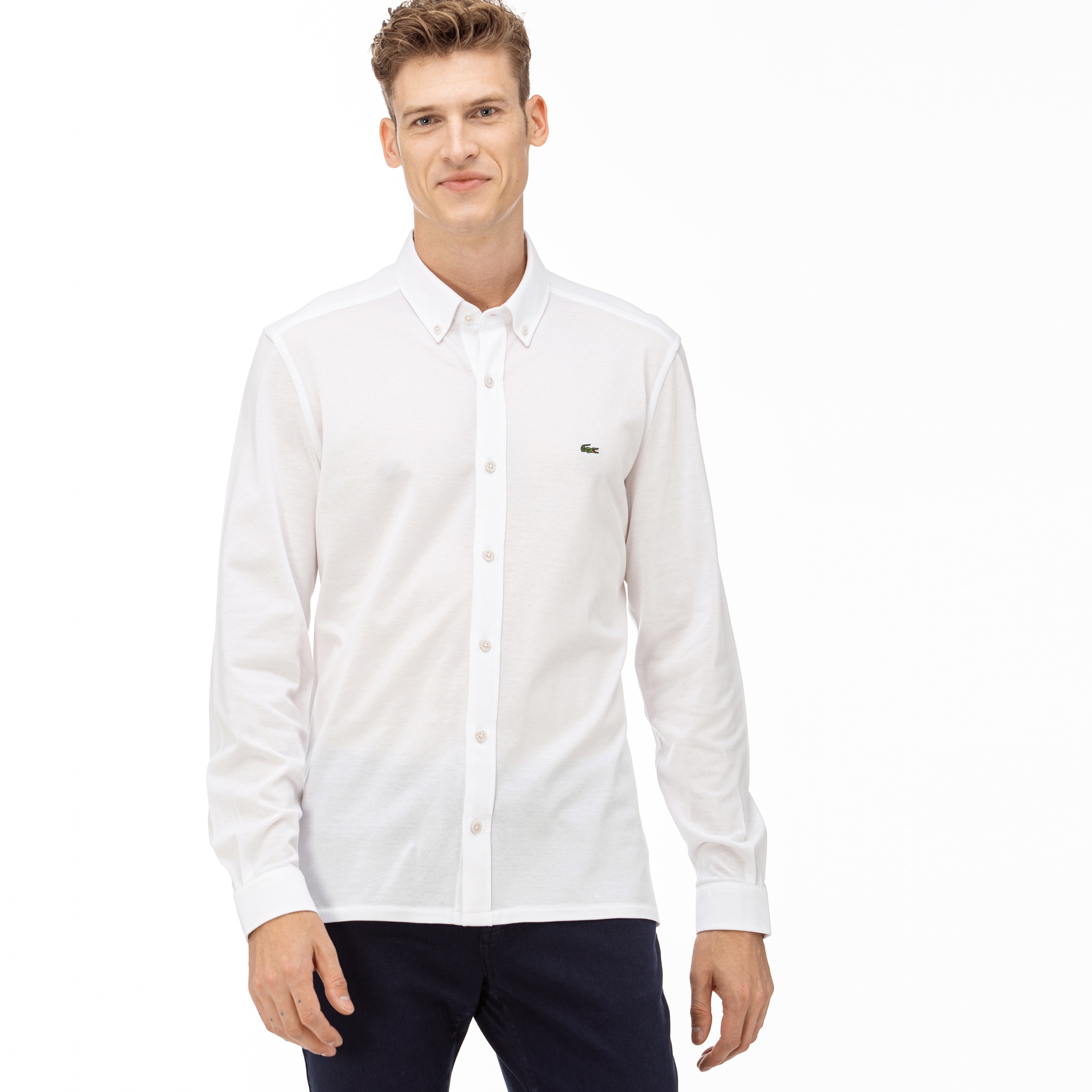 Lacoste Erkek Slim Fit Beyaz Gömlek