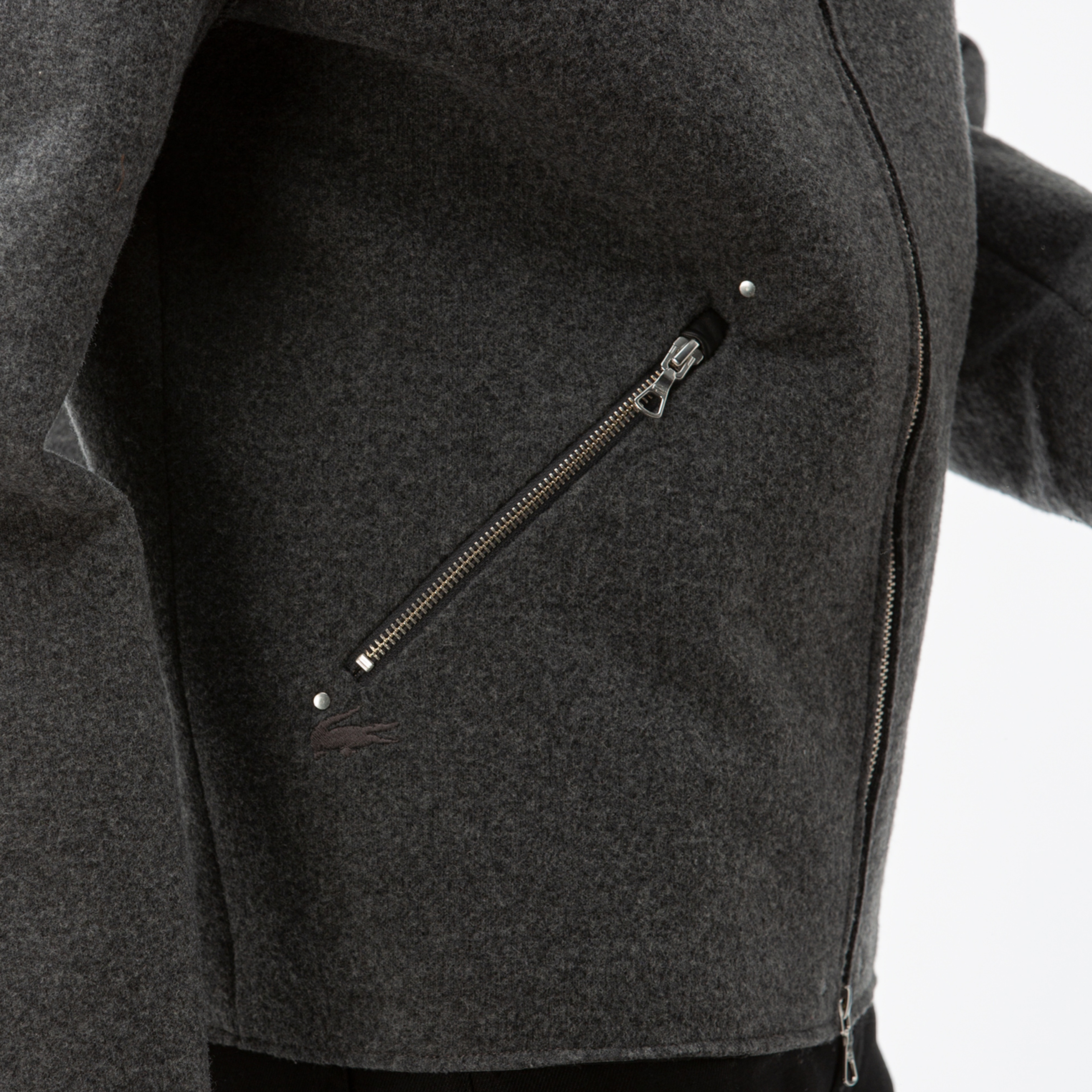 Lacoste Erkek Gri Yünlü Mont