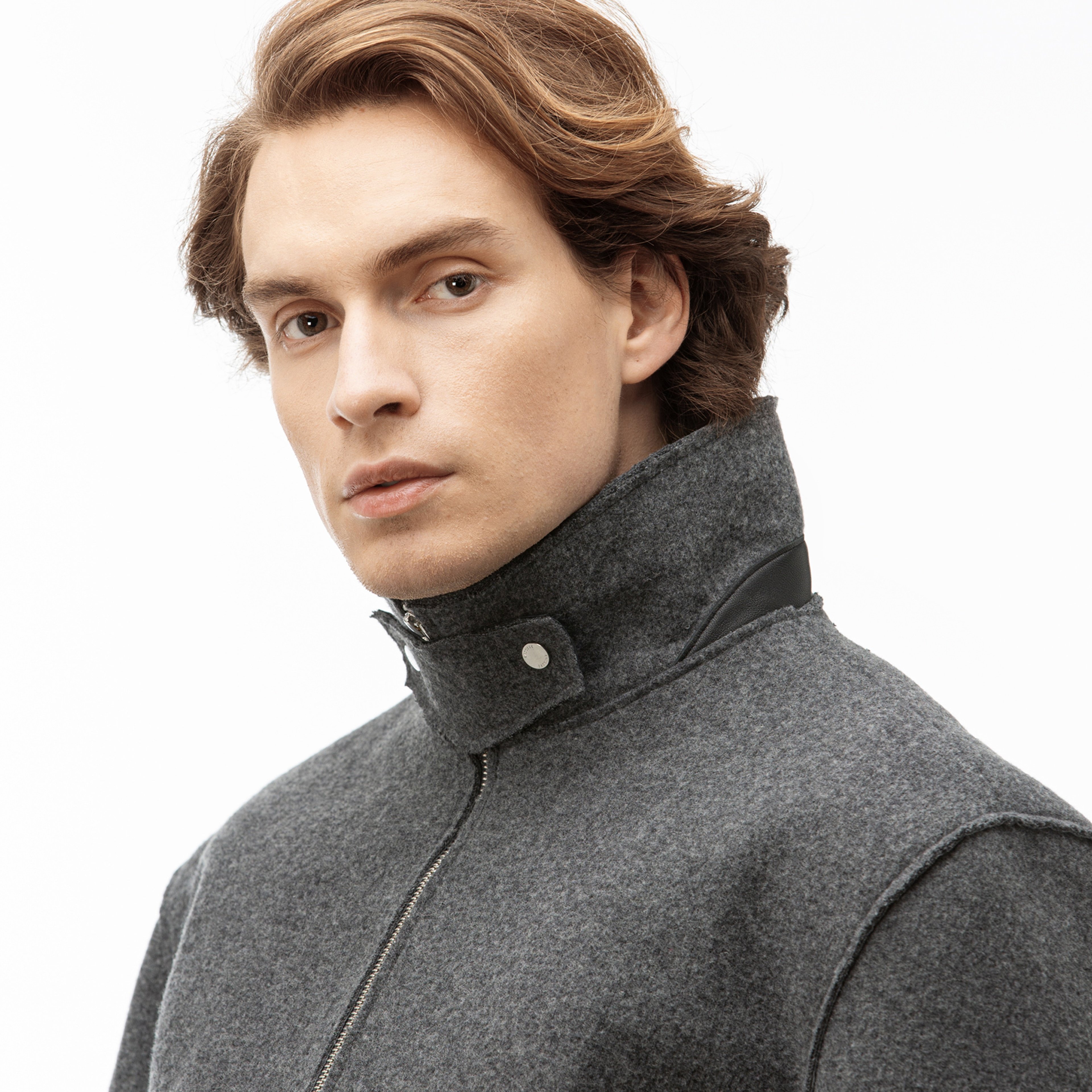 Lacoste Erkek Gri Yünlü Mont