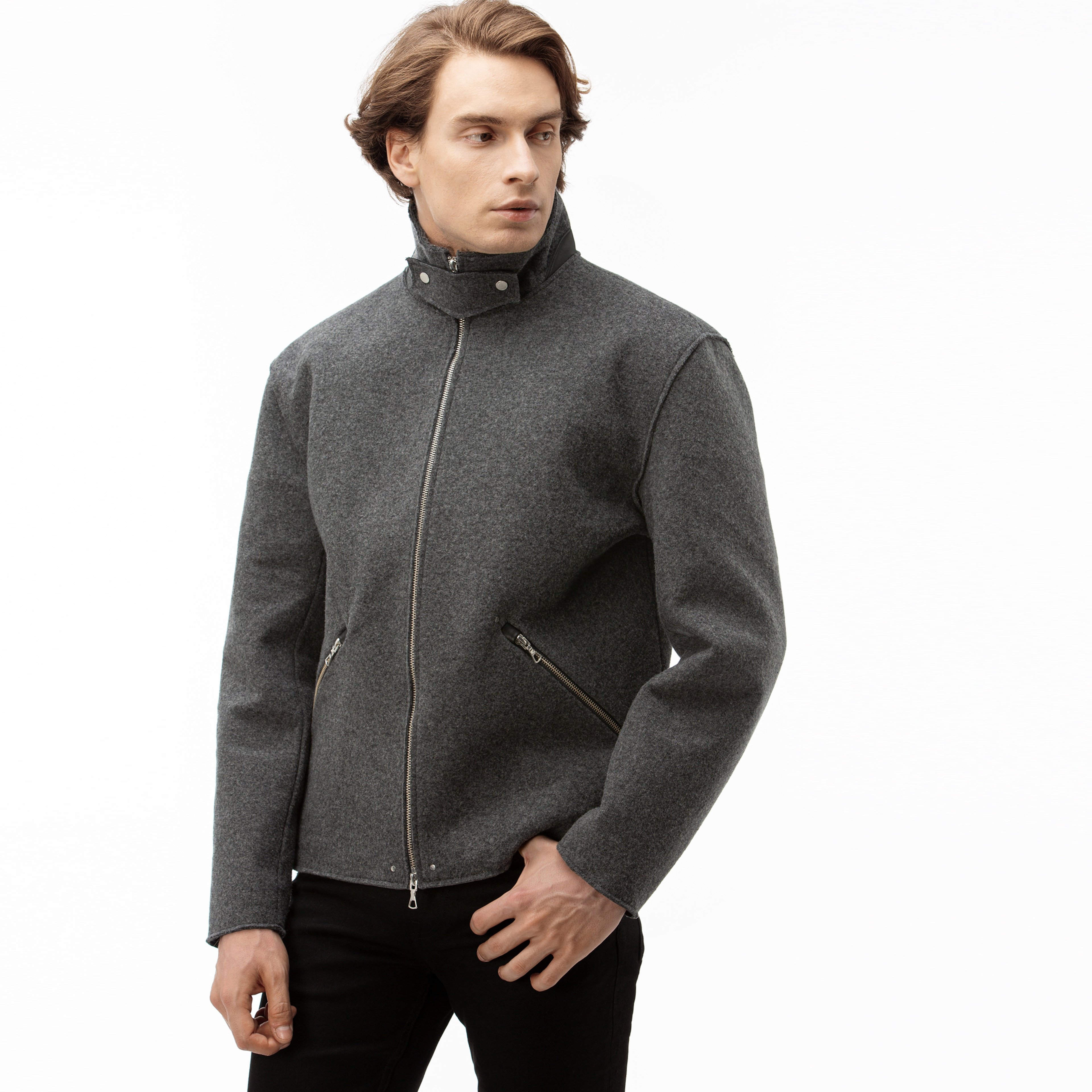 Lacoste Erkek Gri Yünlü Mont