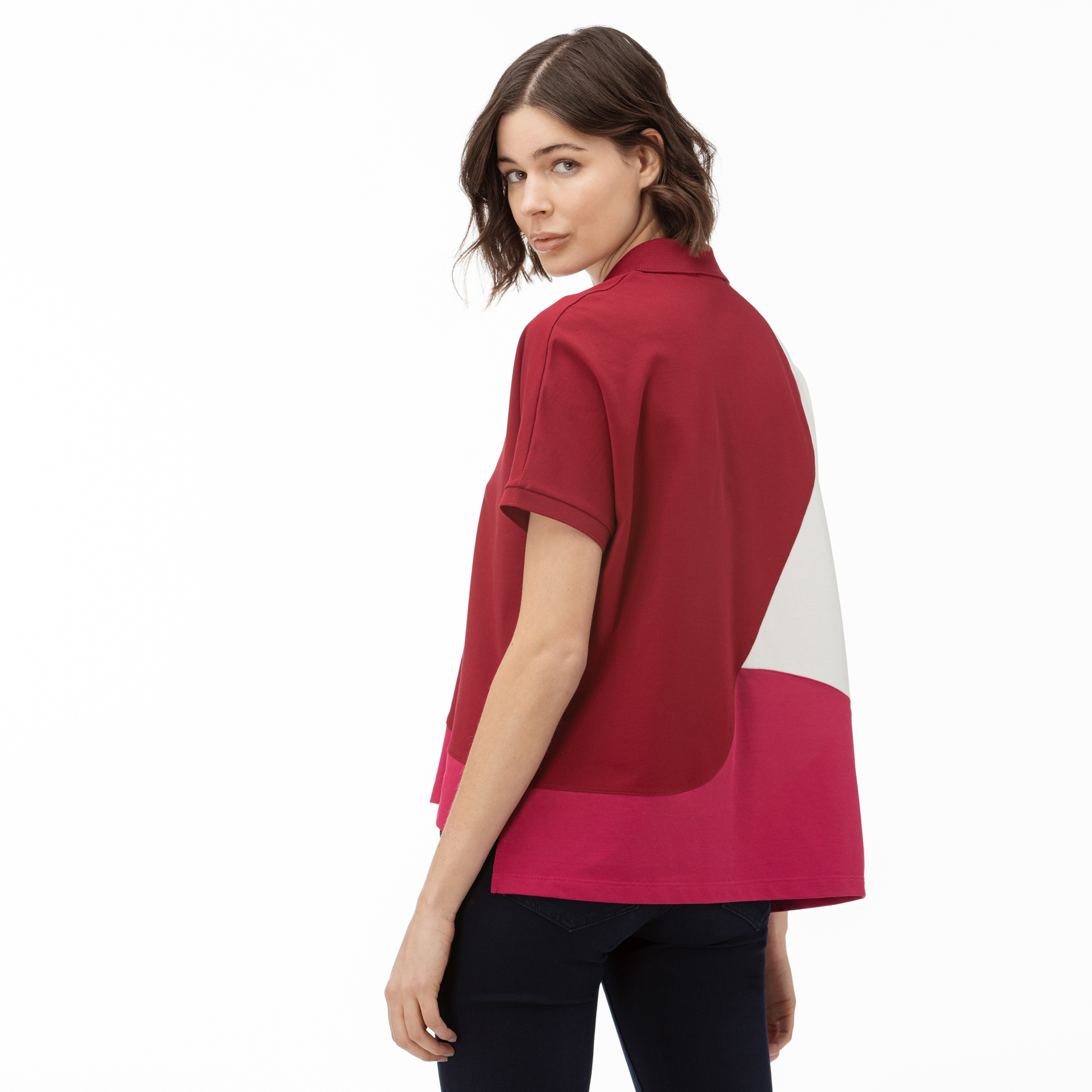 Lacoste Kadın Blok Desenli Renkli Polo