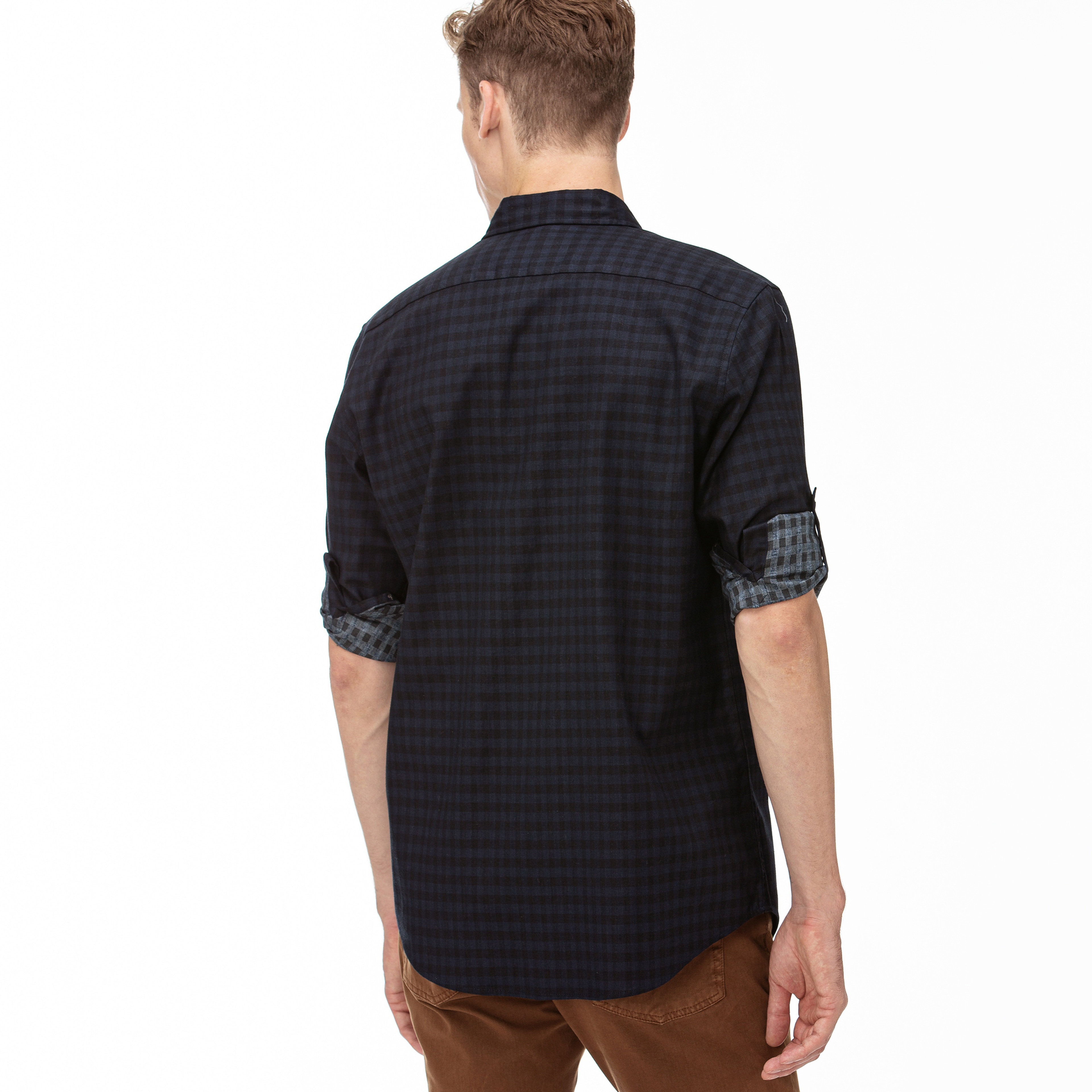 Lacoste Erkek Regular Fit Ekose Desenli Lacivert Gömlek