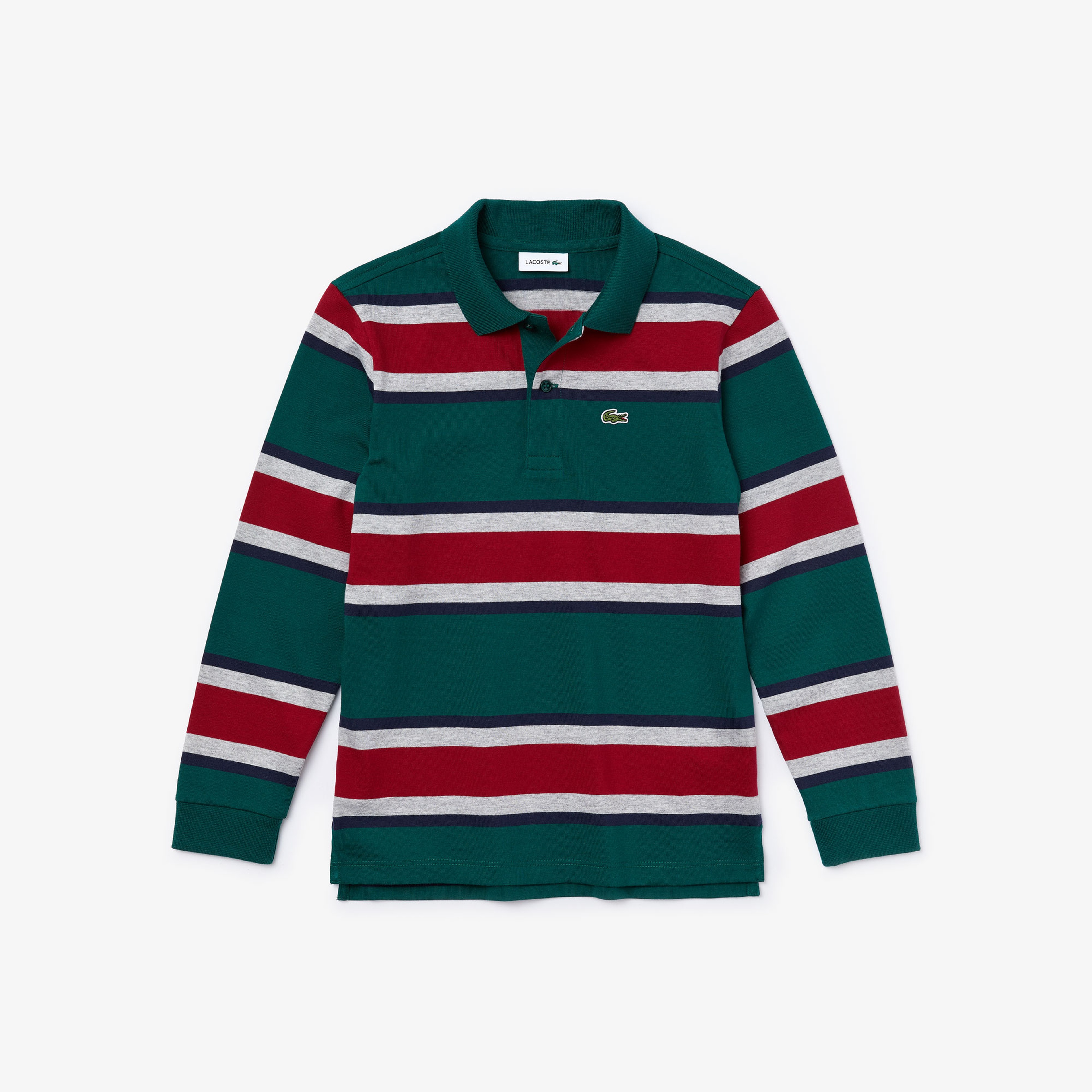 Lacoste Çocuk Blok Desenli Uzun Kollu Renkli Polo