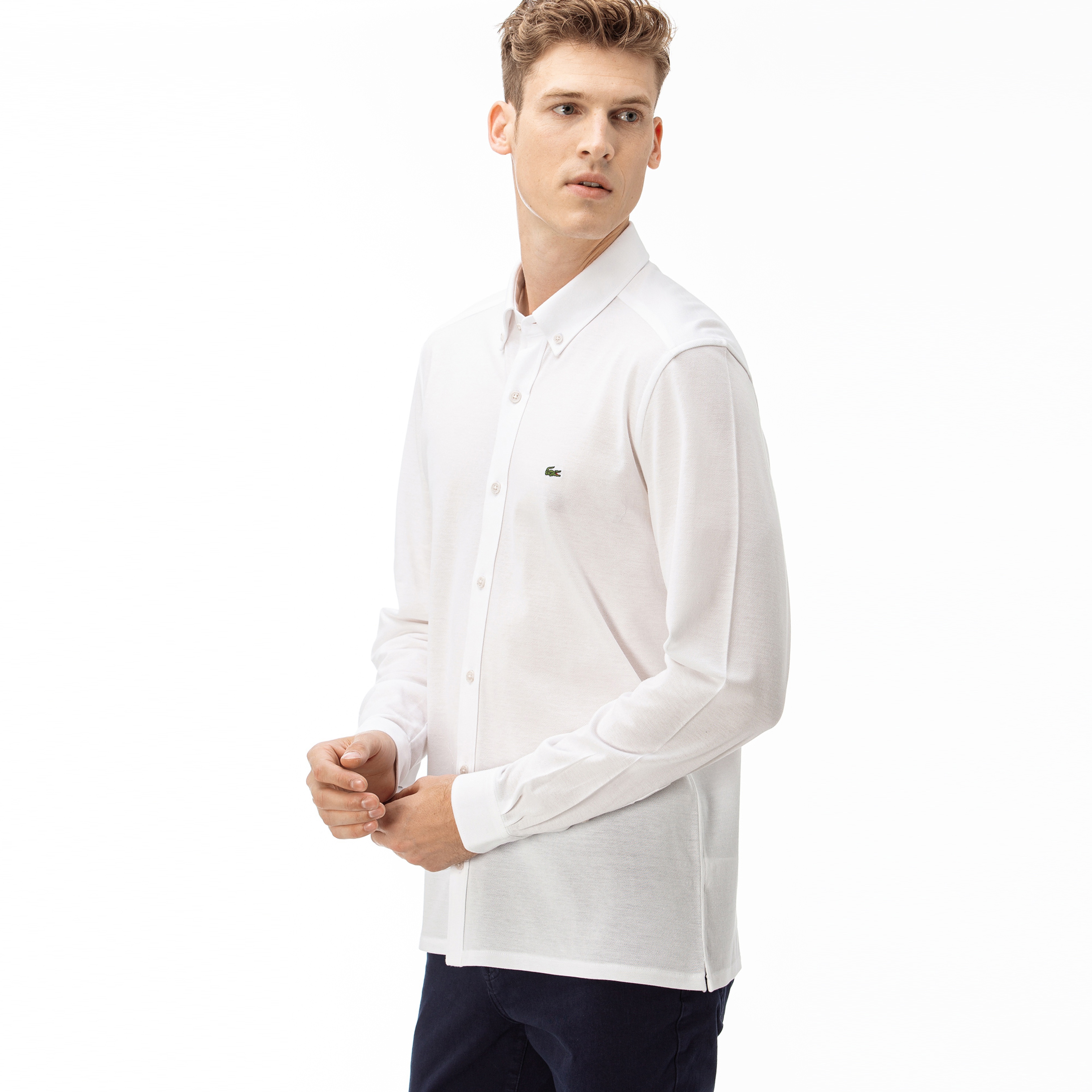 Lacoste Erkek Slim Fit Beyaz Gömlek