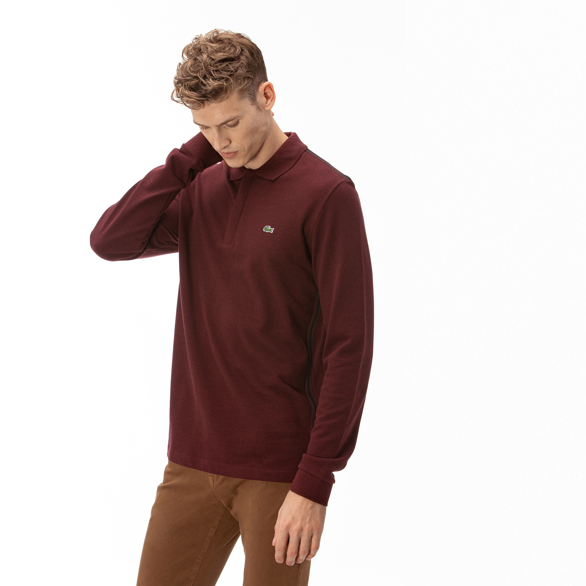 Lacoste Erkek Uzun Kollu Bordo Polo