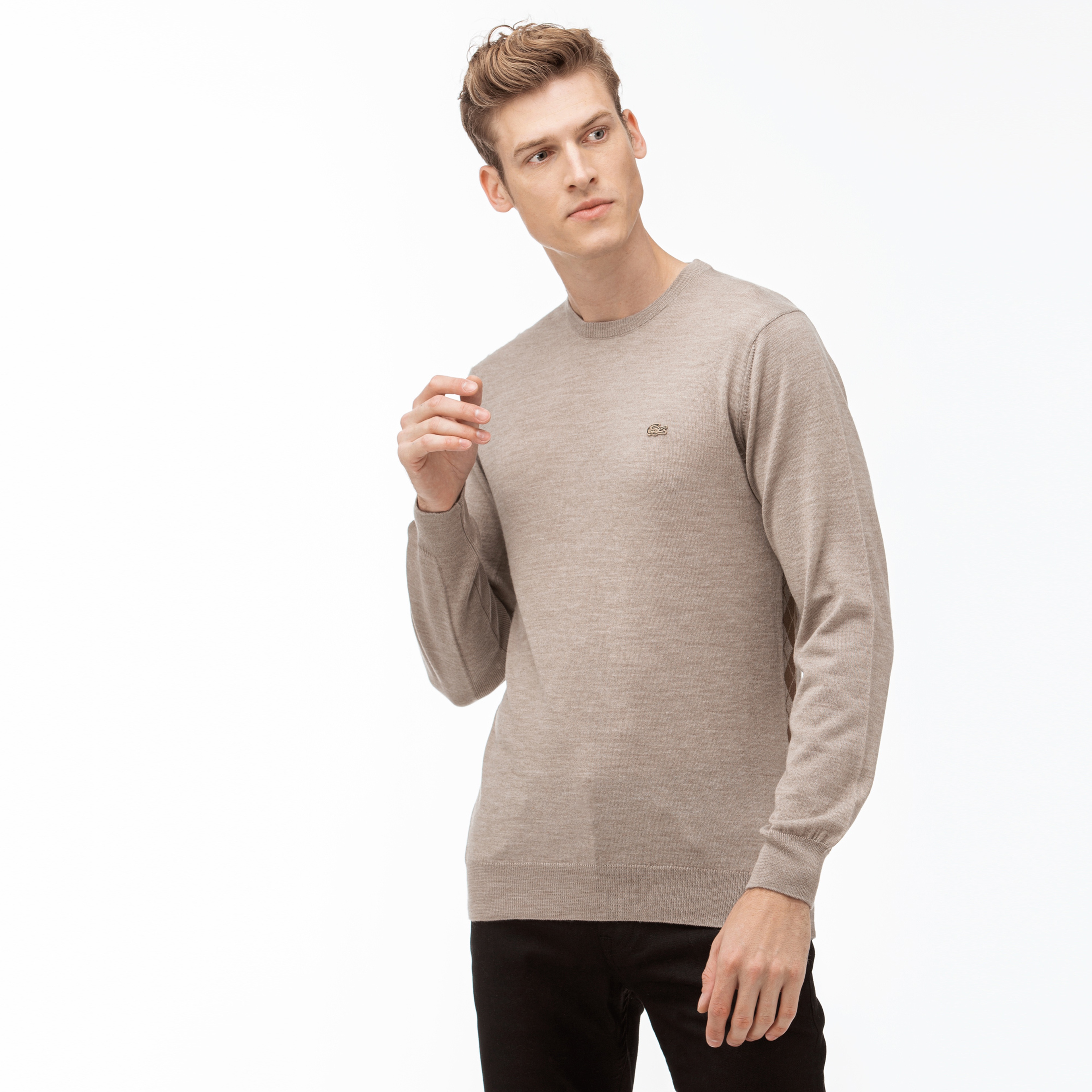 Lacoste Erkek Bej Triko Kazak