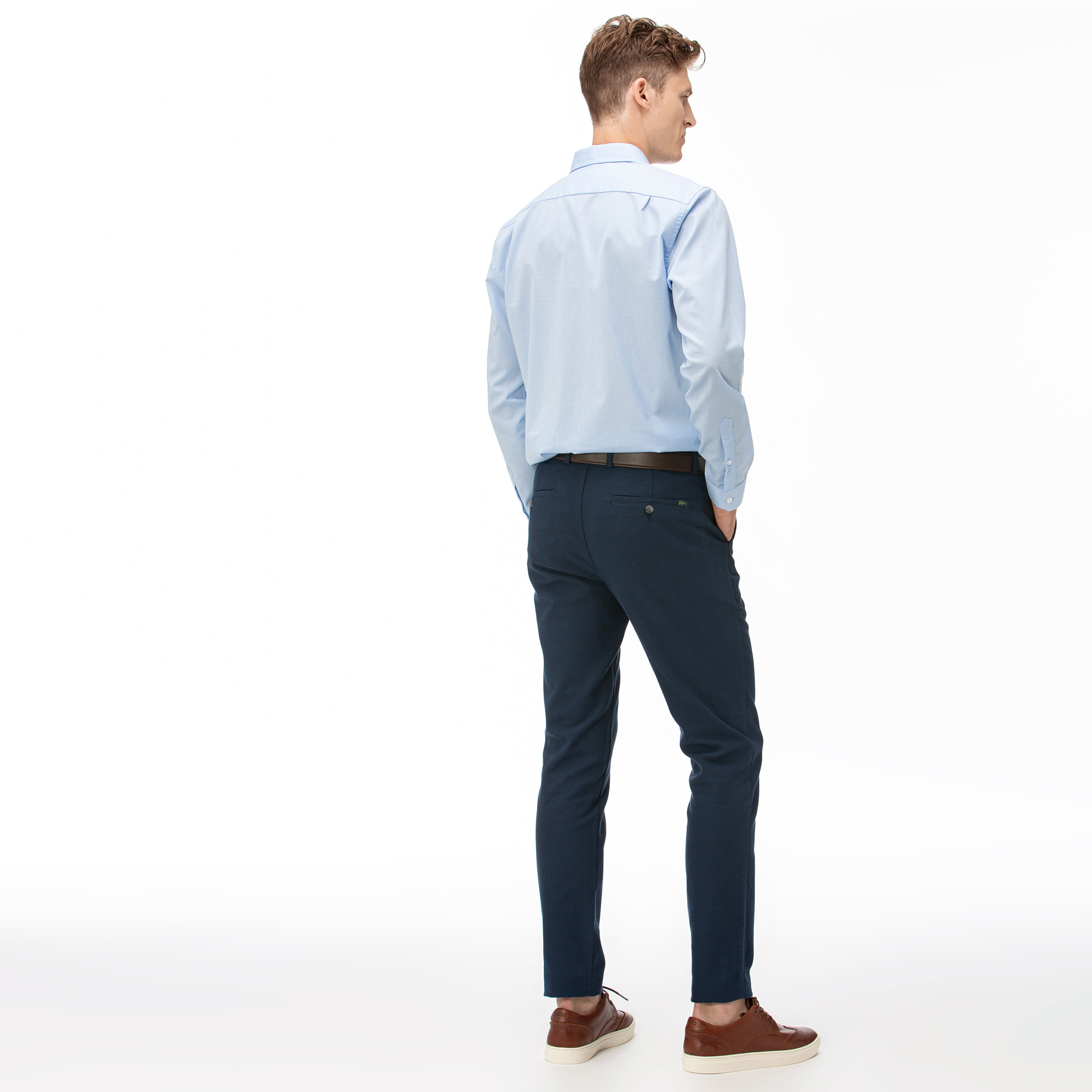 Lacoste Erkek Slim Fit Çizgili Lacivert Pantolon