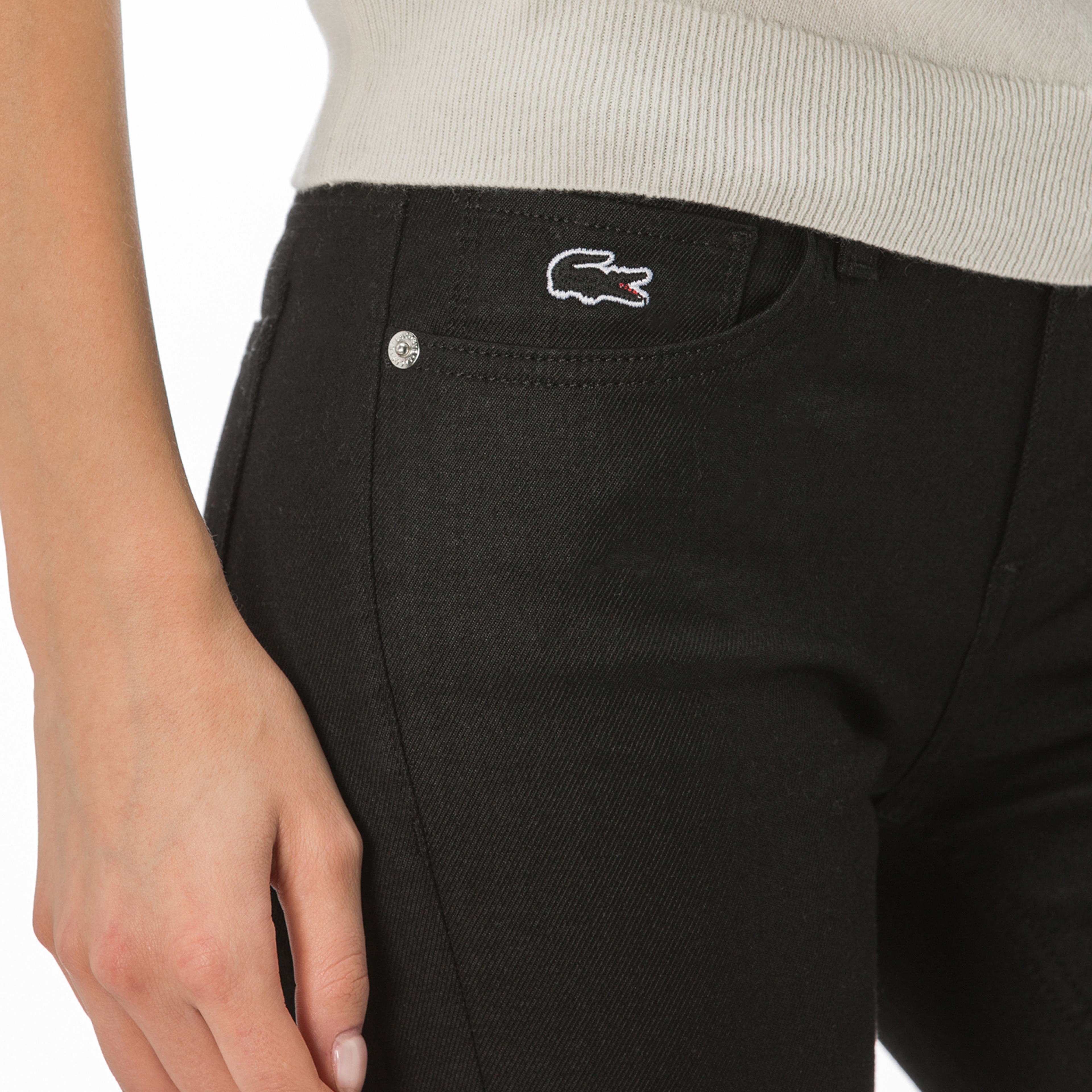 Lacoste Kadın Slim Fit Siyah Pantolon