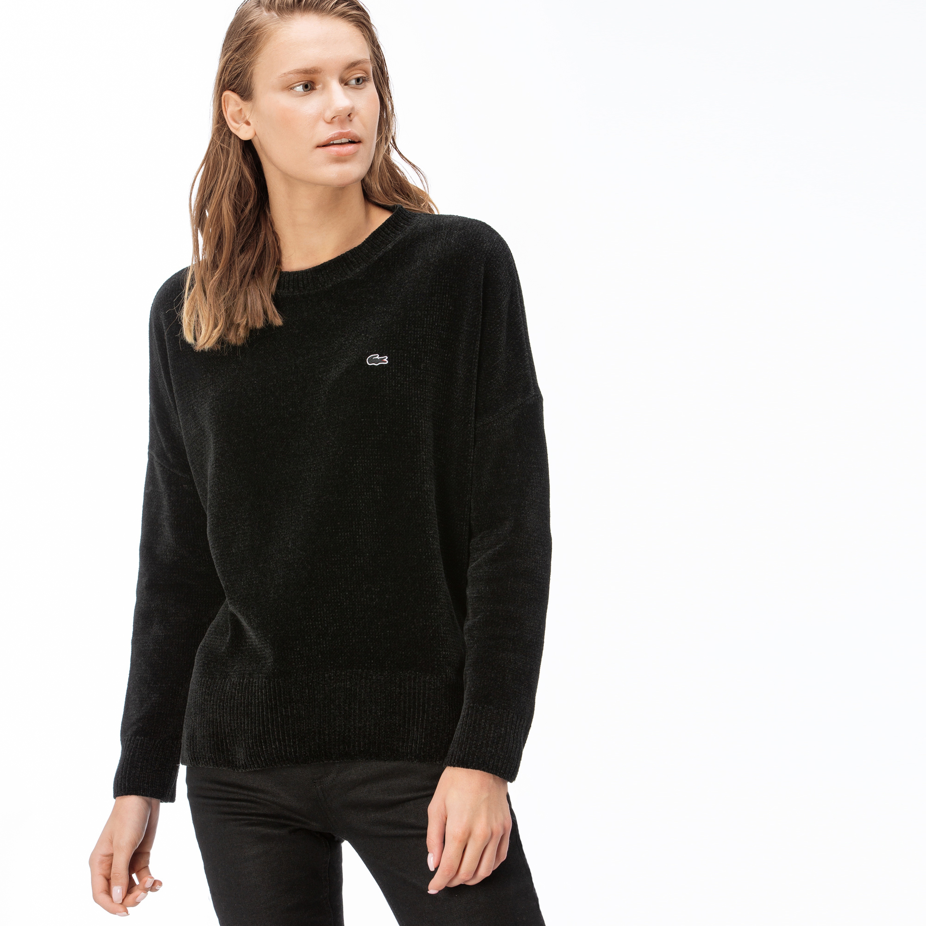 Lacoste Kadın Siyah Triko Kazak