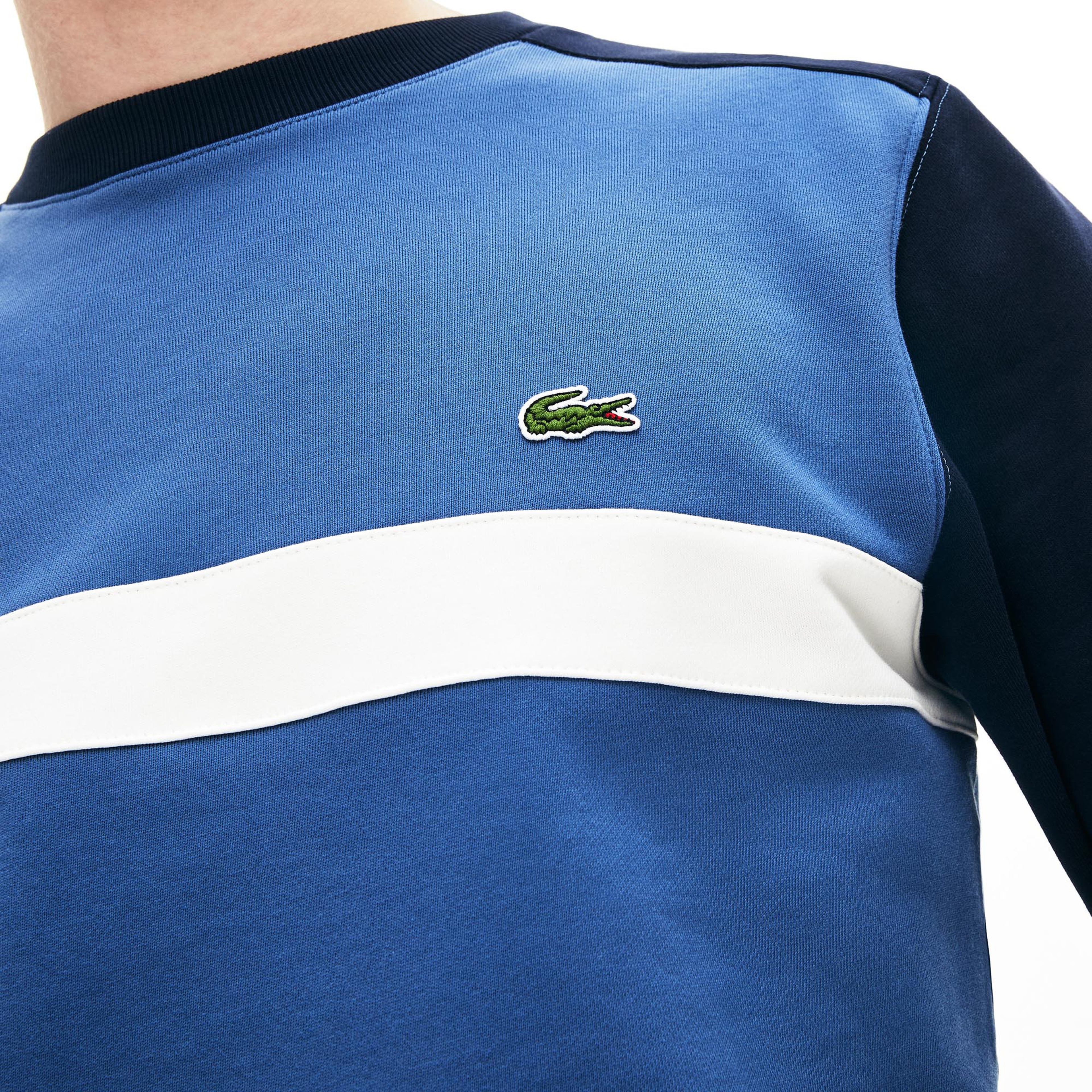 Lacoste Erkek Blok Desenli Mavi Sweatshirt