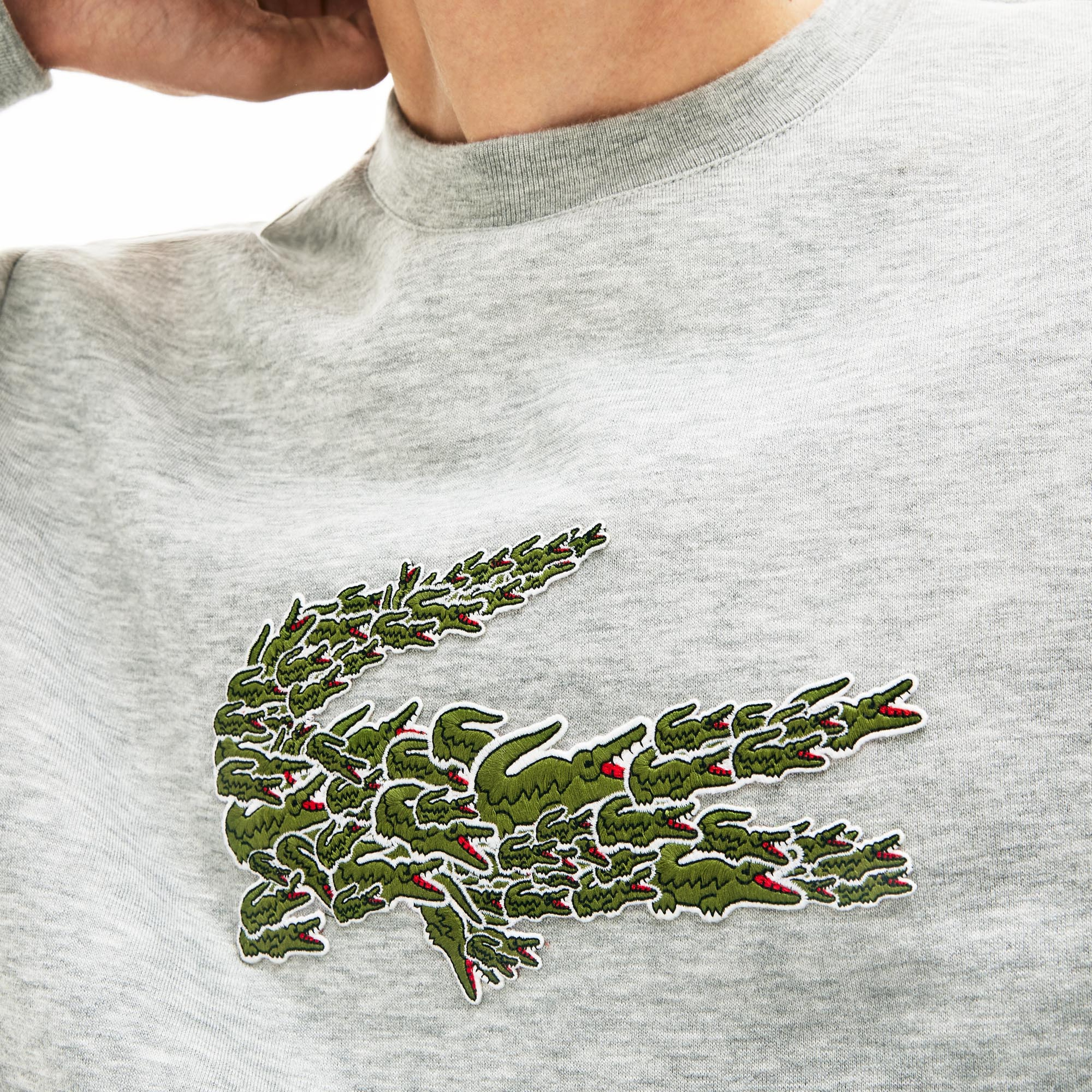Lacoste Croco Magic Erkek Gri Sweatshirt