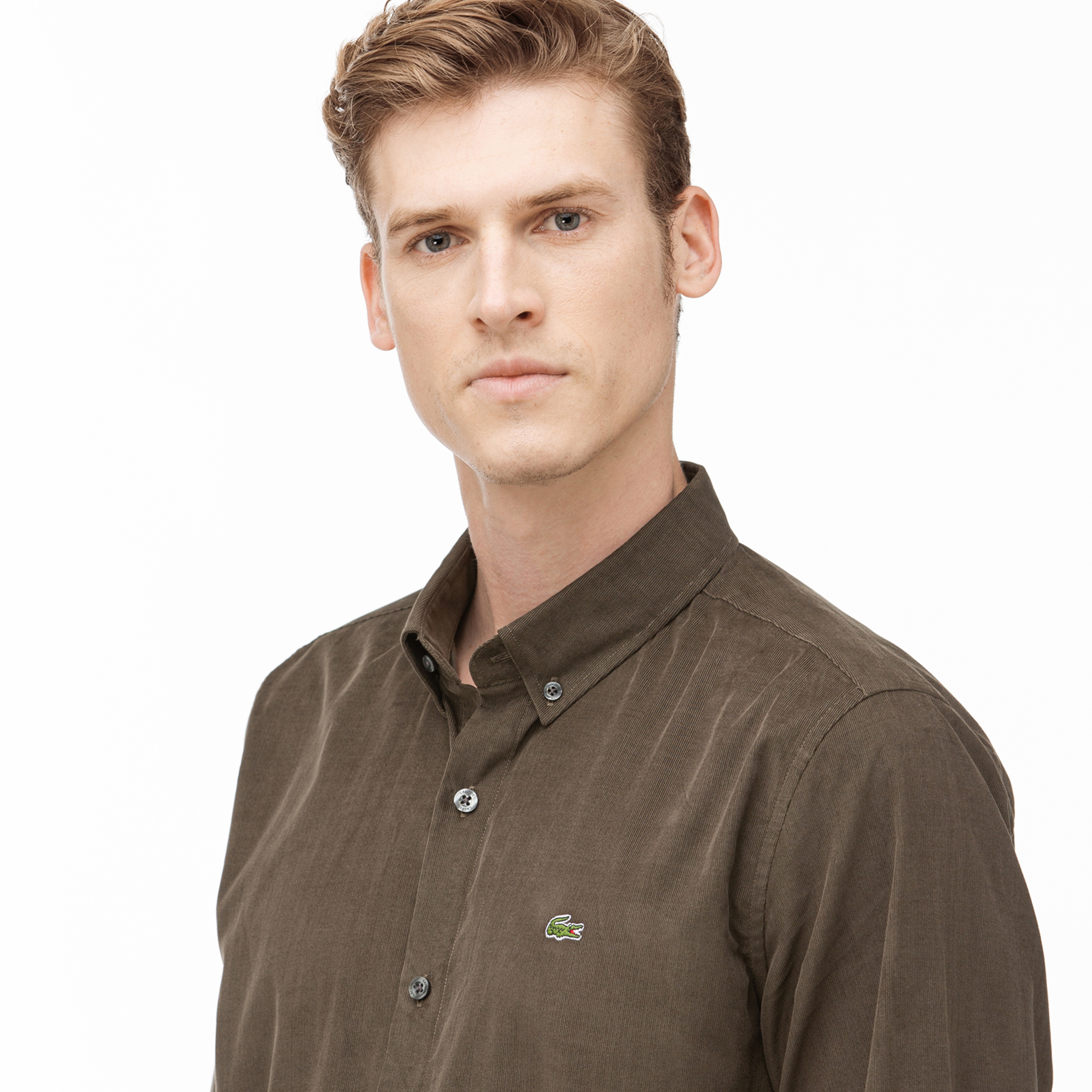 Lacoste Erkek Regular Fit Yeşil Kadife Gömlek