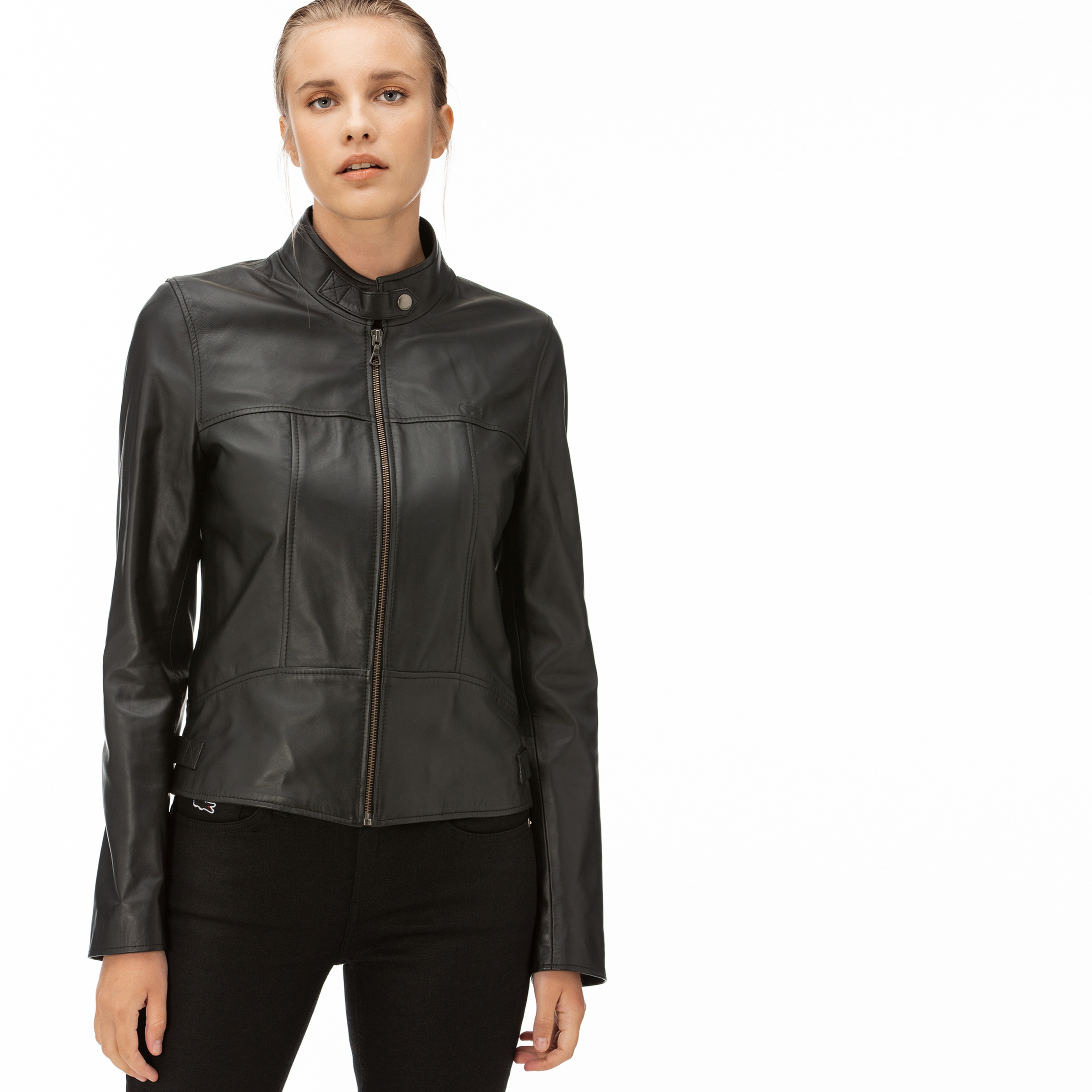 Lacoste Kadın Siyah Deri Ceket