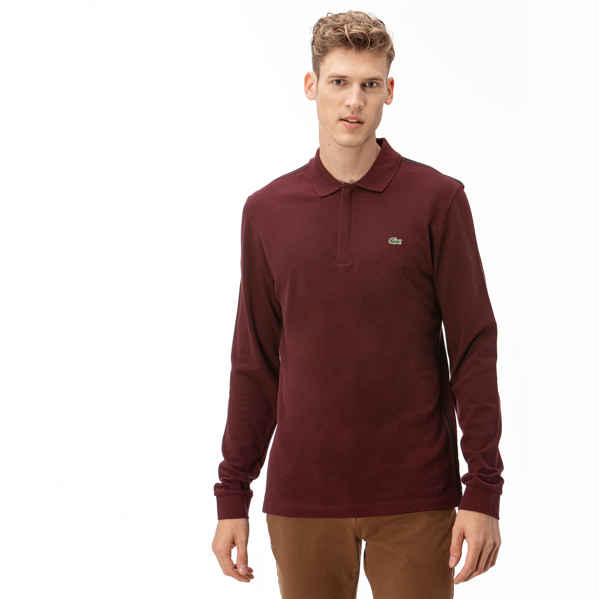 Lacoste Erkek Uzun Kollu Bordo Polo