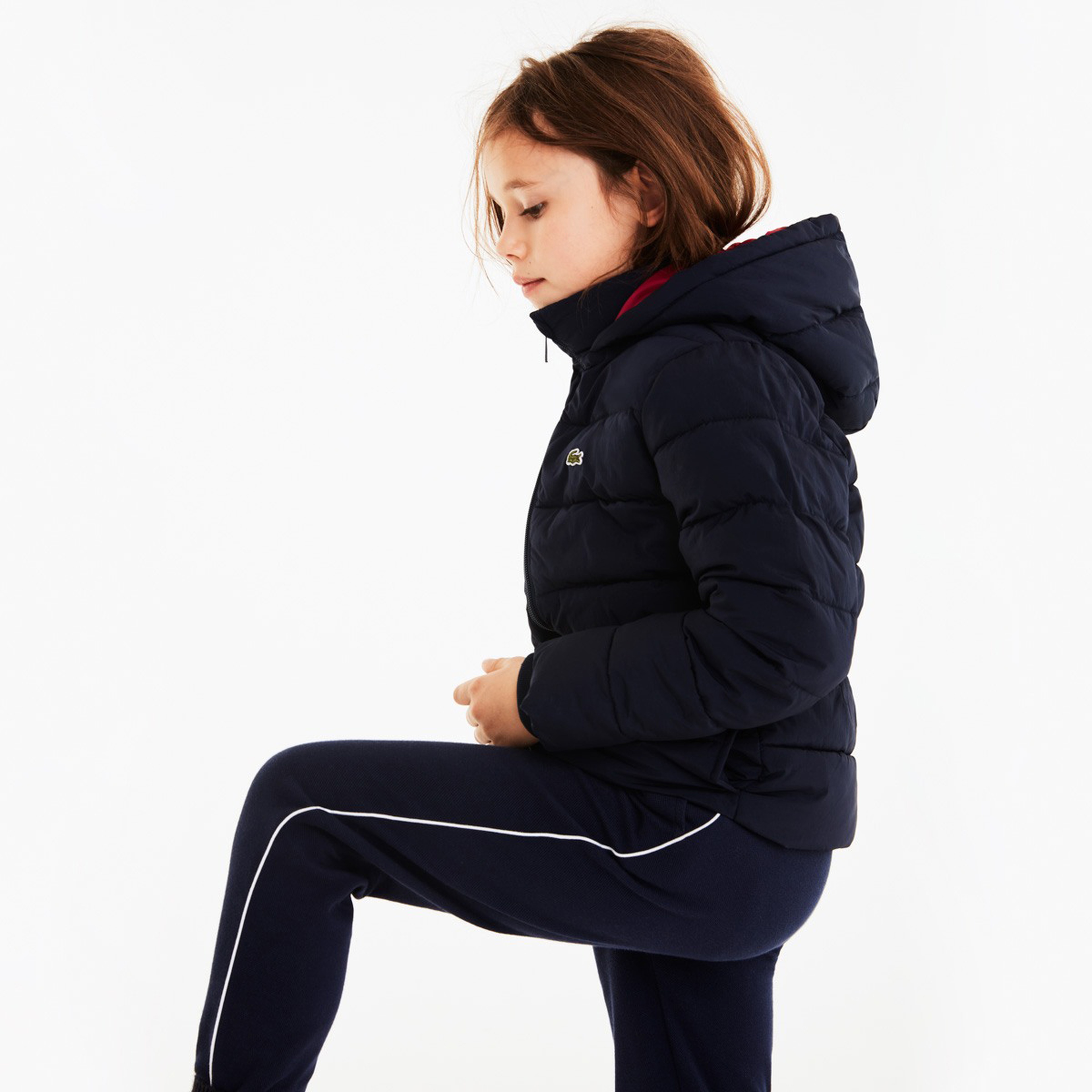 Lacoste Çocuk Lacivert Kapitone Mont