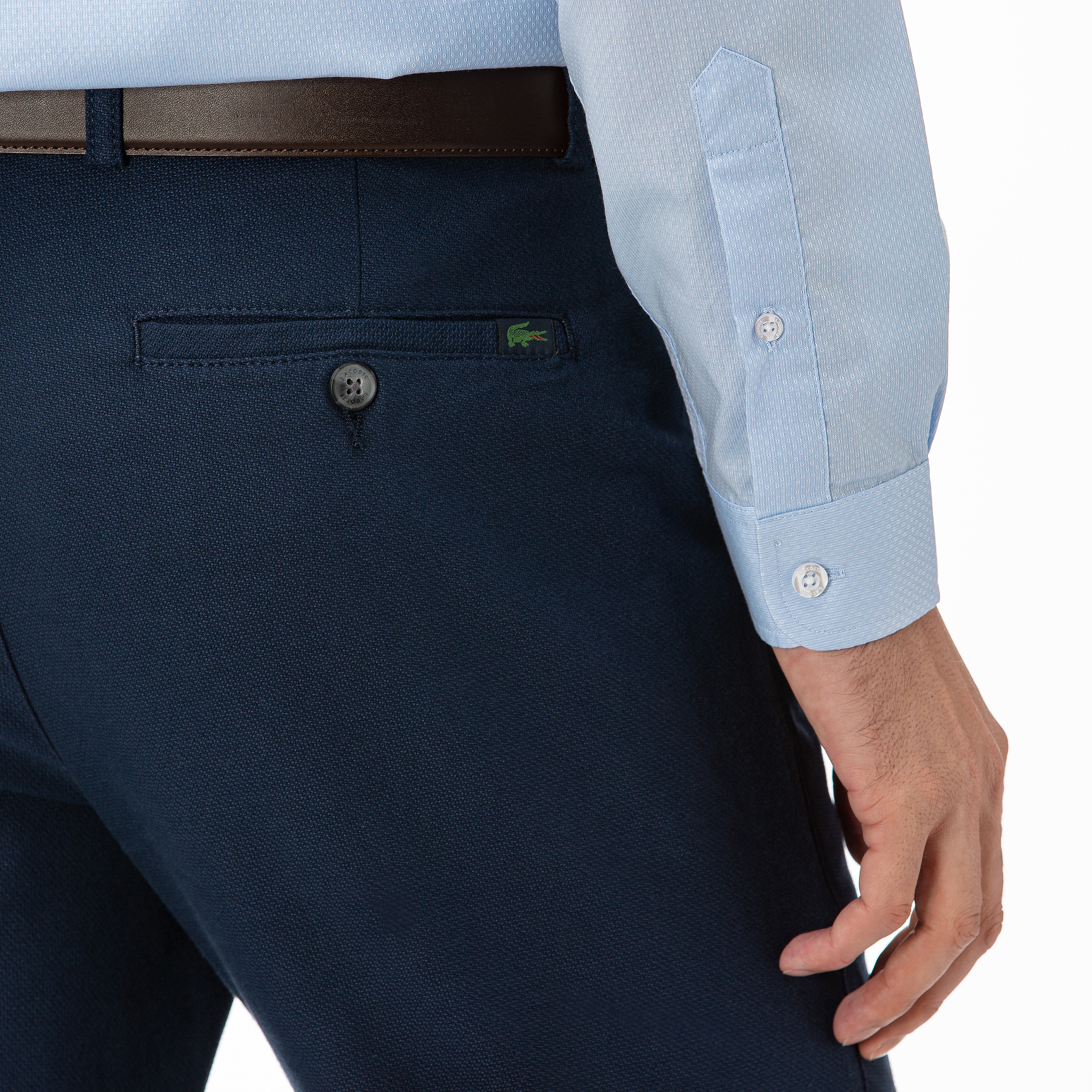 Lacoste Erkek Slim Fit Çizgili Lacivert Pantolon