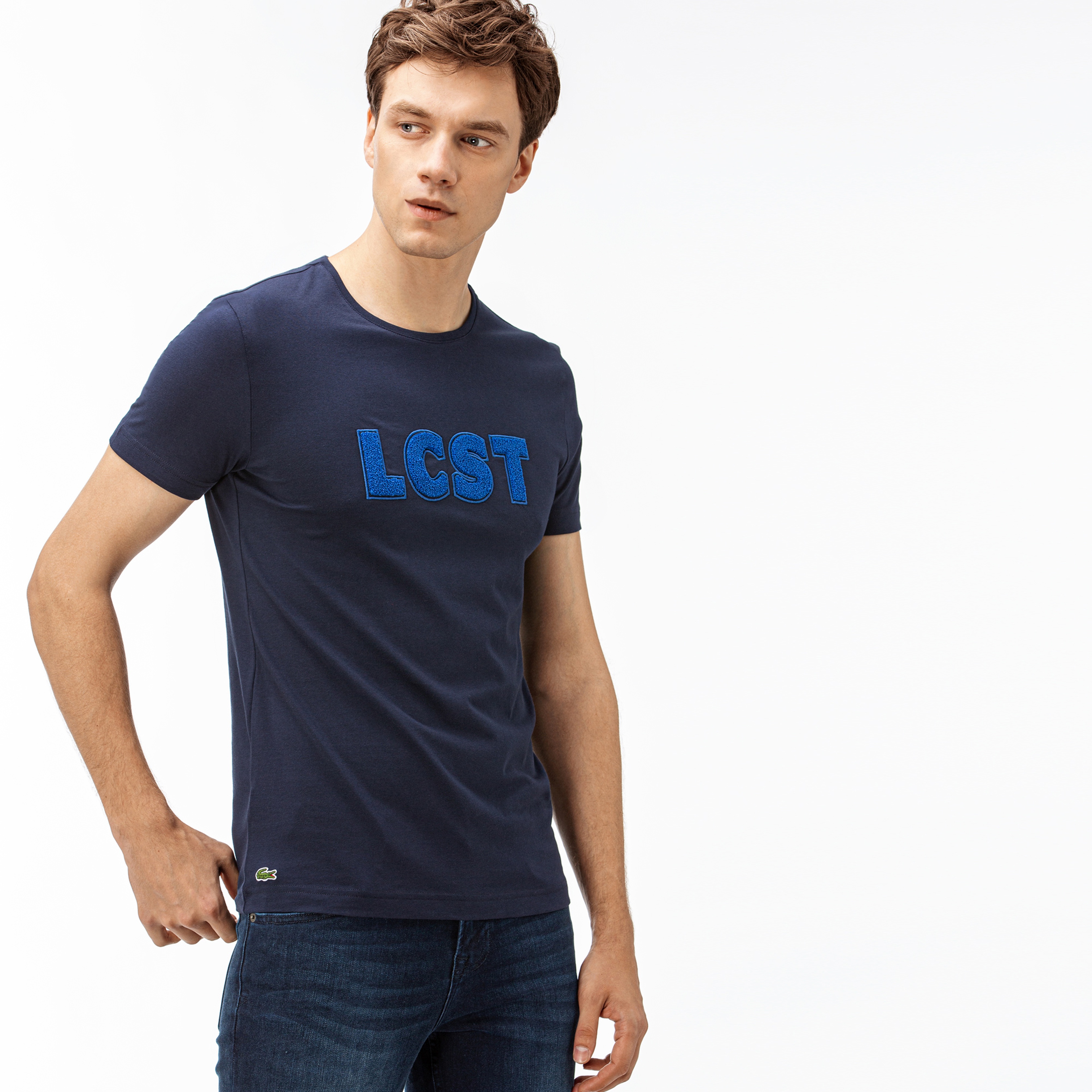 Lacoste Erkek Baskılı Lacivert T-Shirt