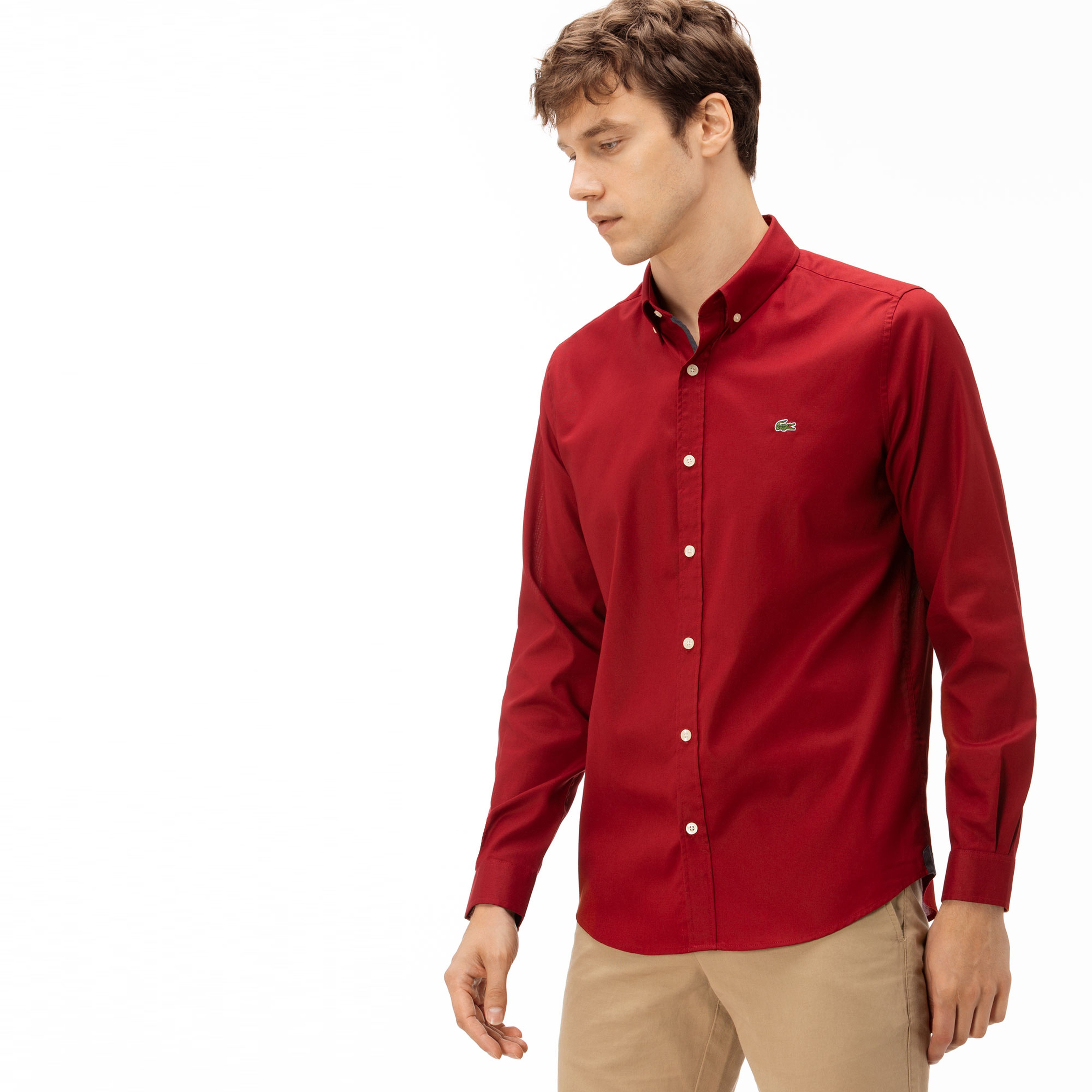 Lacoste Erkek Slim Fit Kırmızı Gömlek